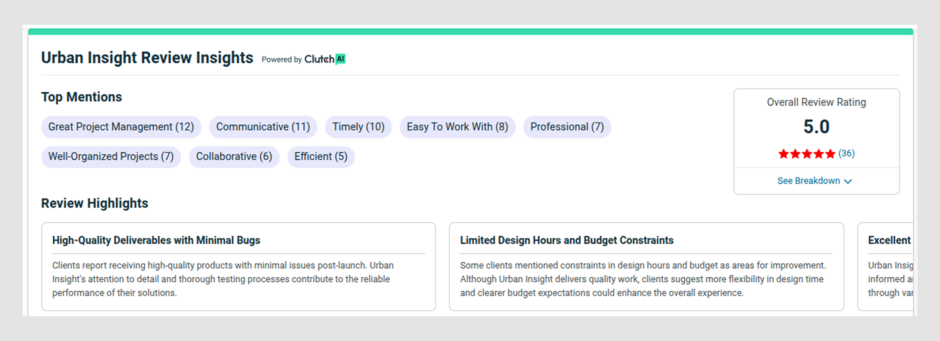 Clutch review insights