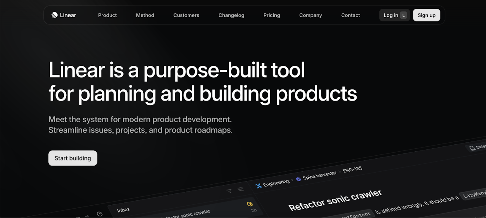 Linear main screenshot