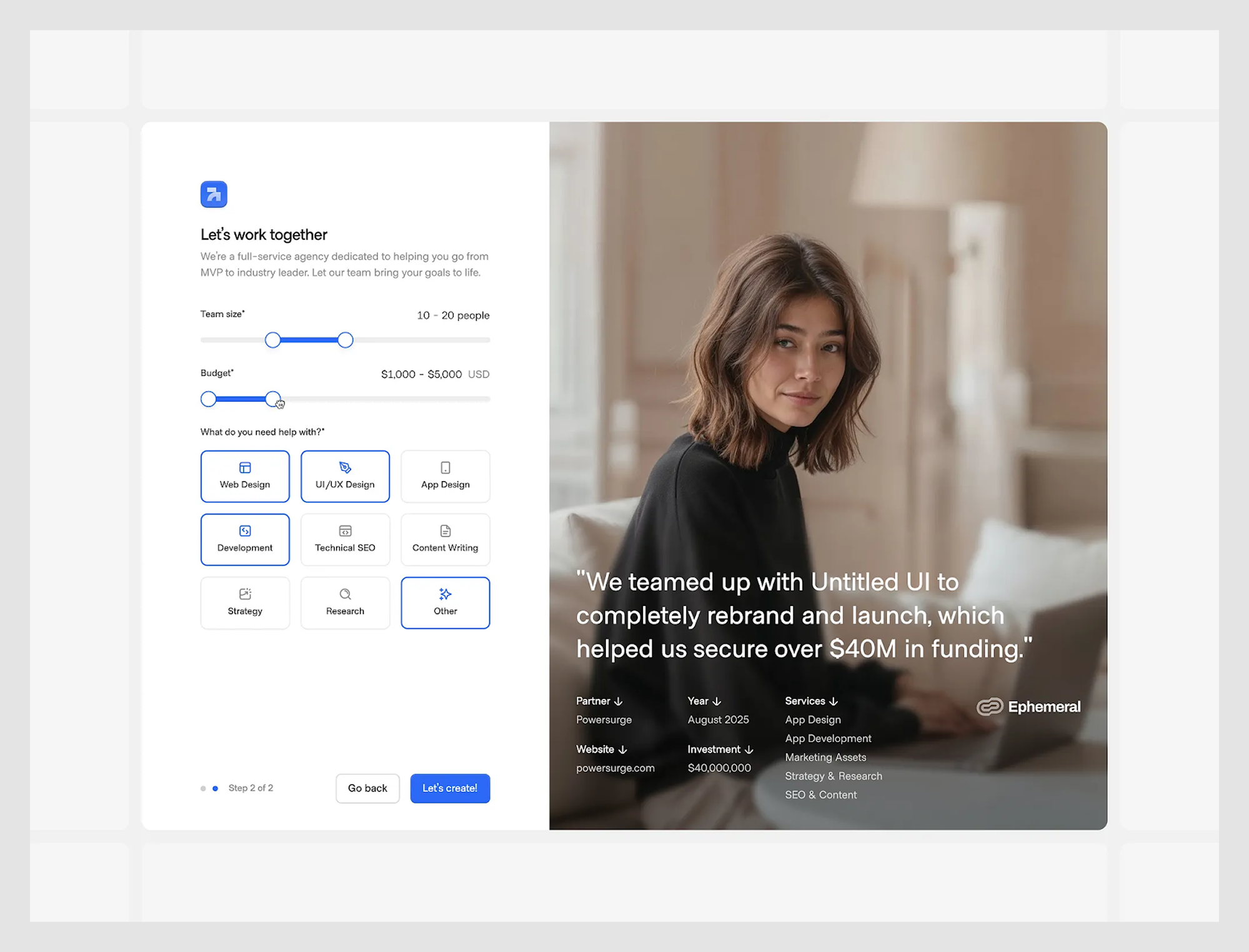 Contact form example