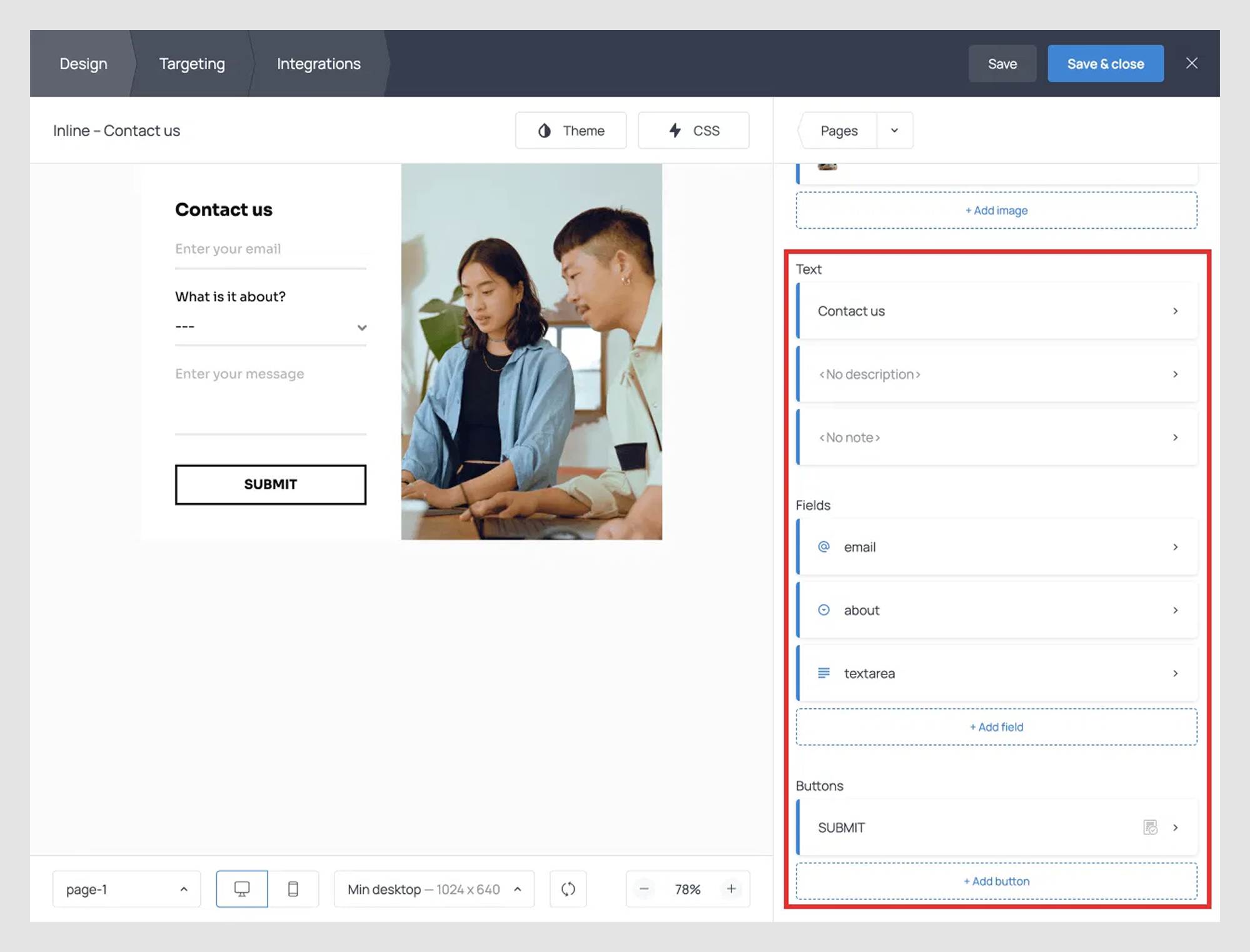 Getsitecontrol low-code contact form tool