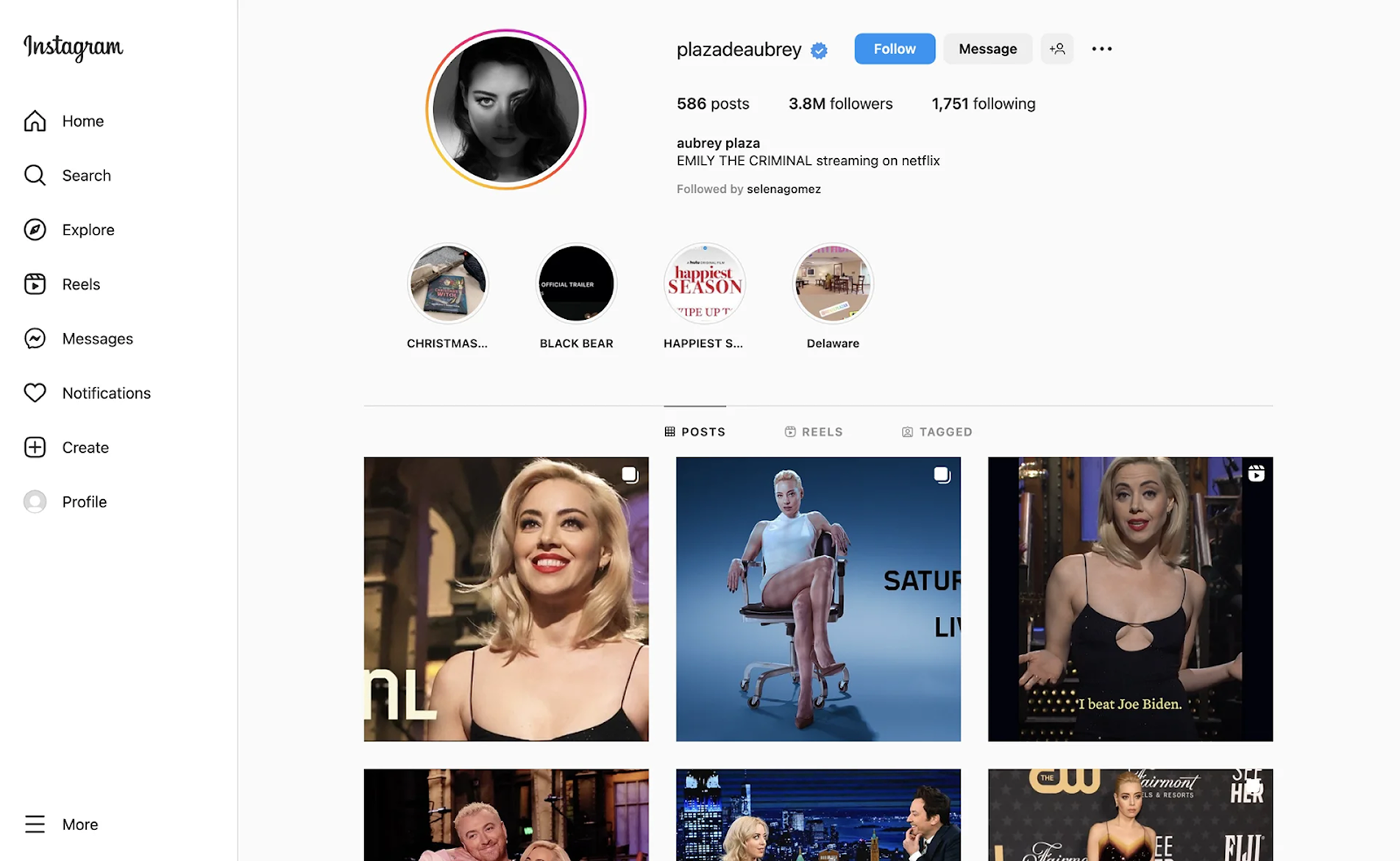 instagram personal page