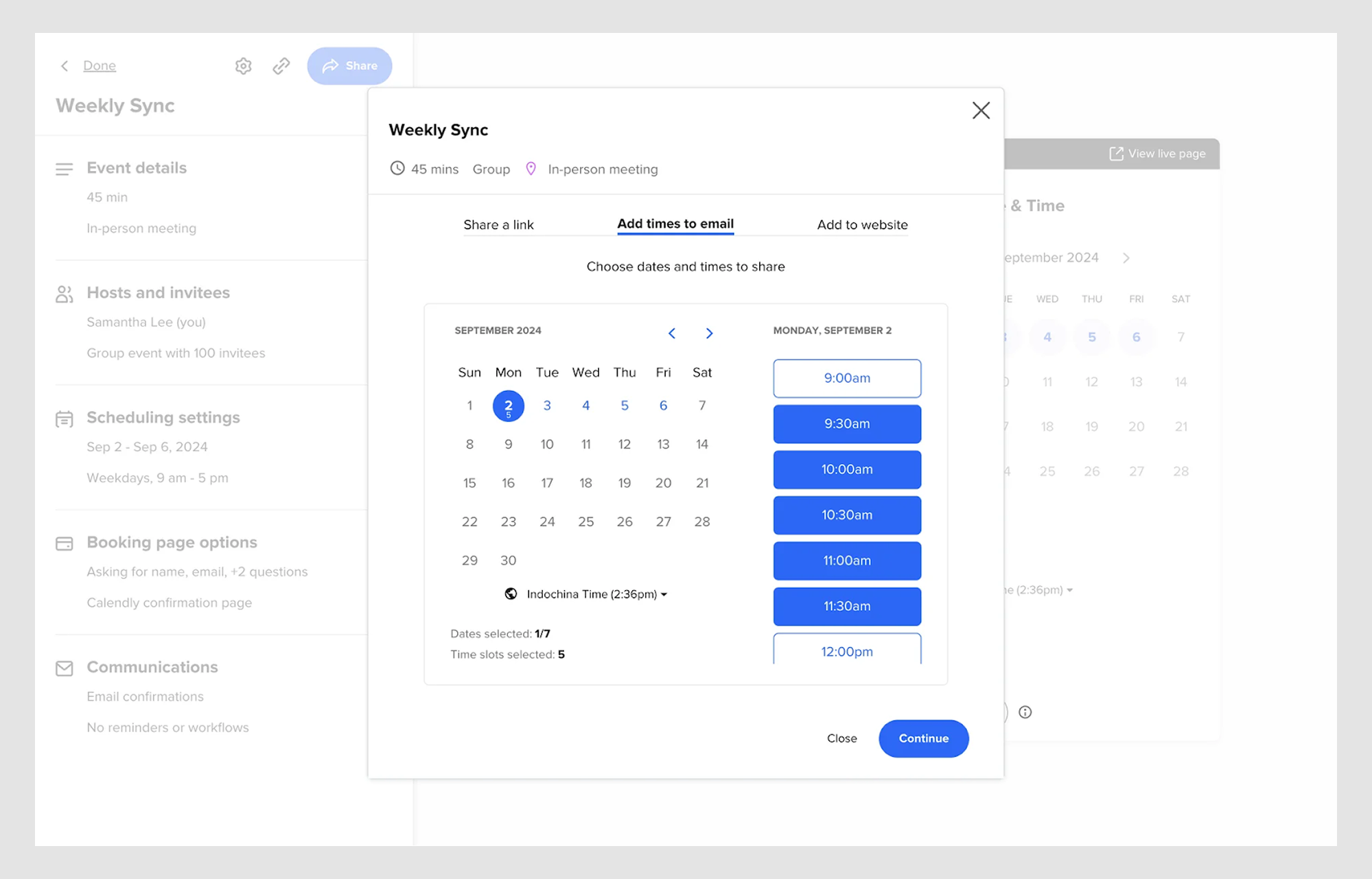 calendar UI example