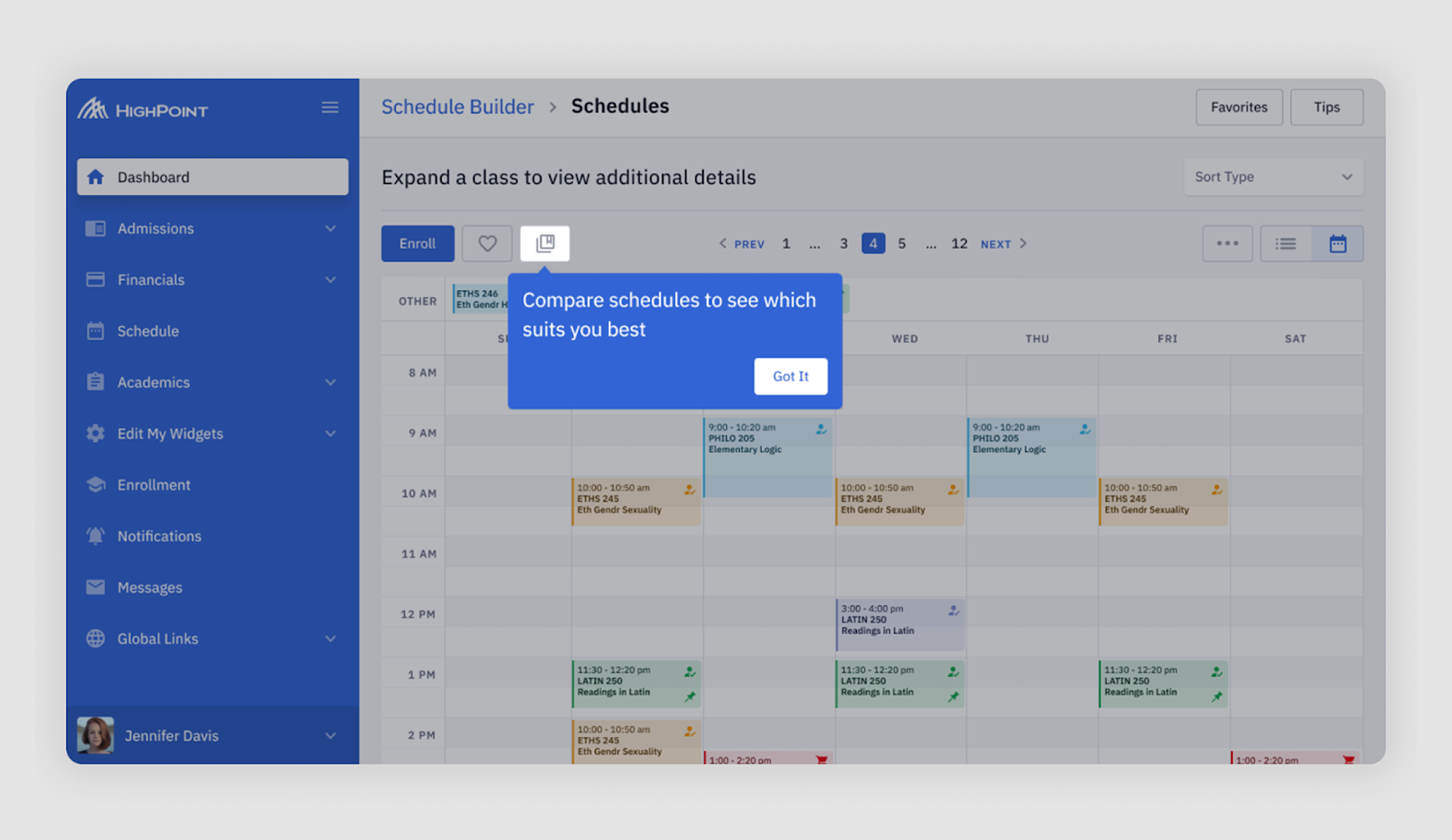 calendar UI example
