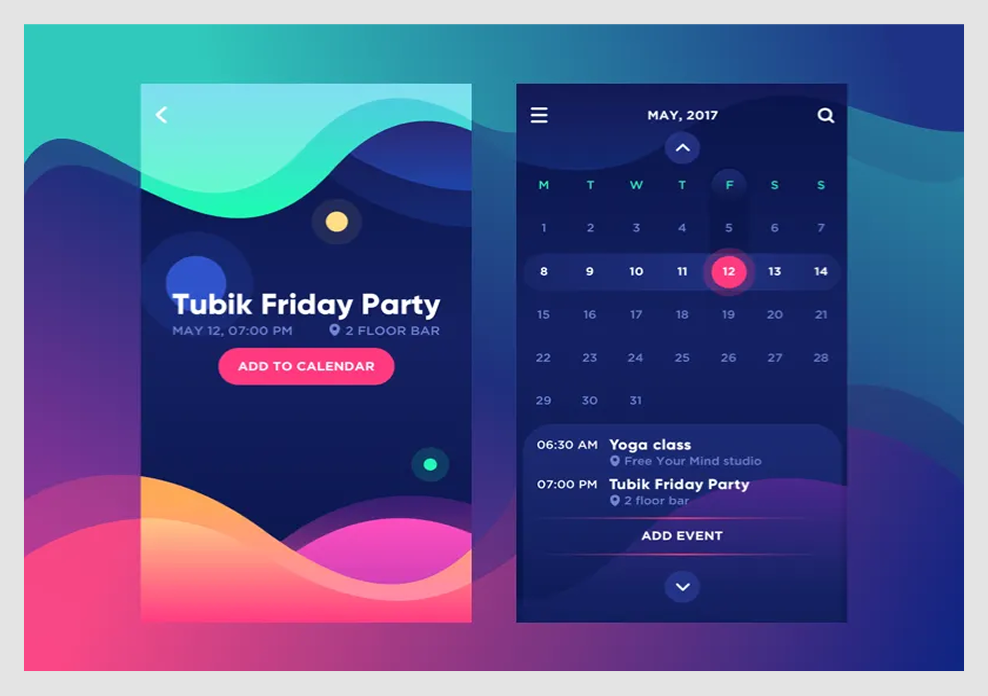 calendar UI example
