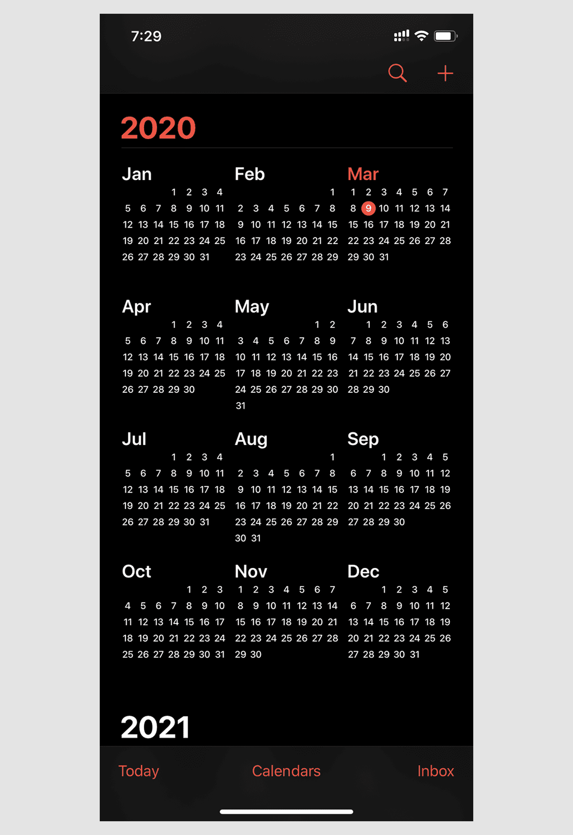 calendar UI example