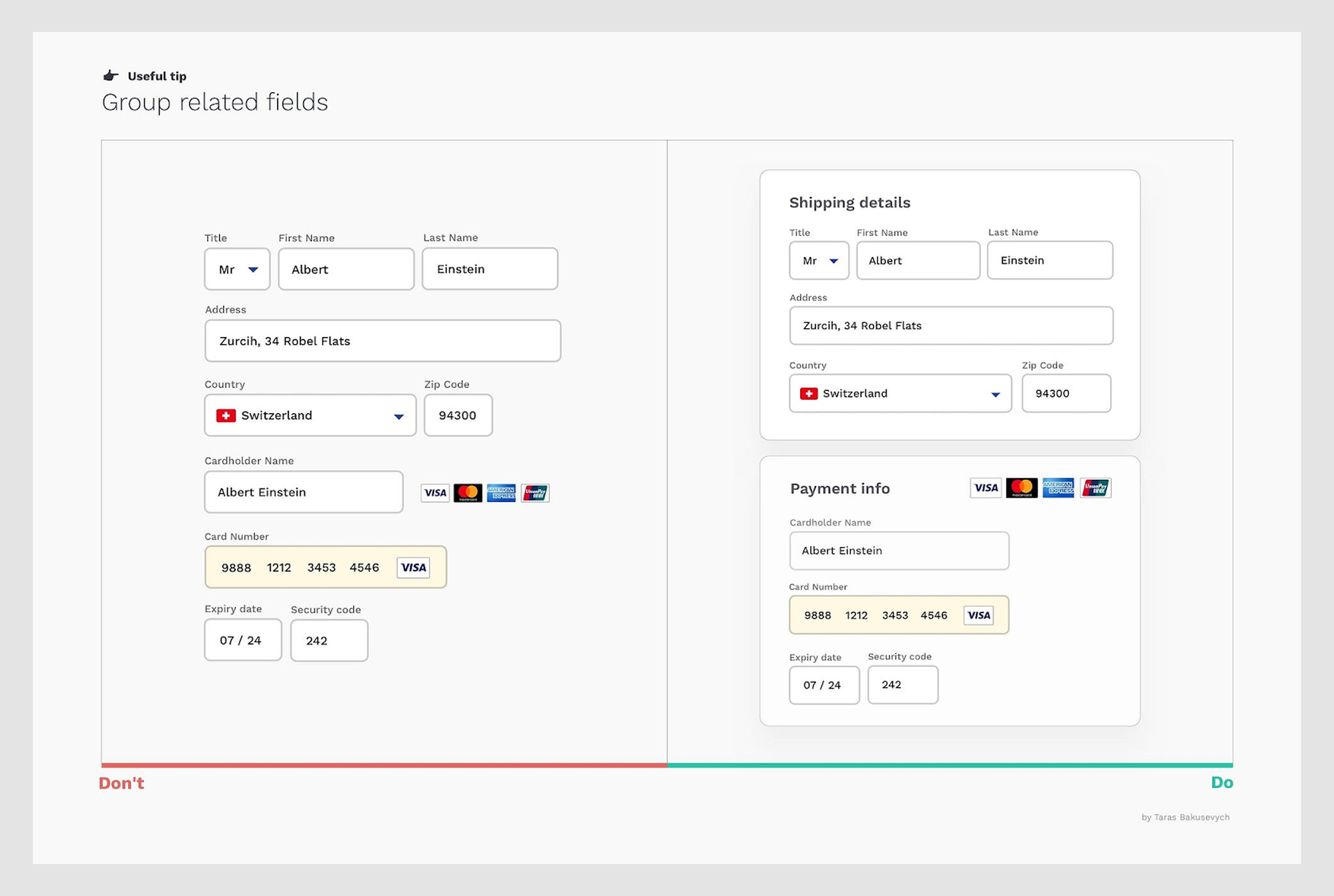 input field design group related fields