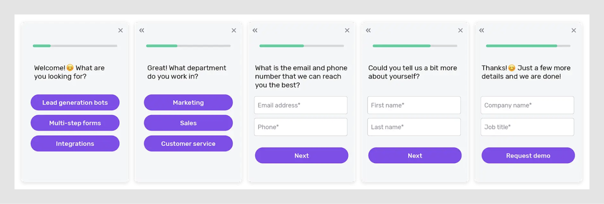 input field design multi-step form