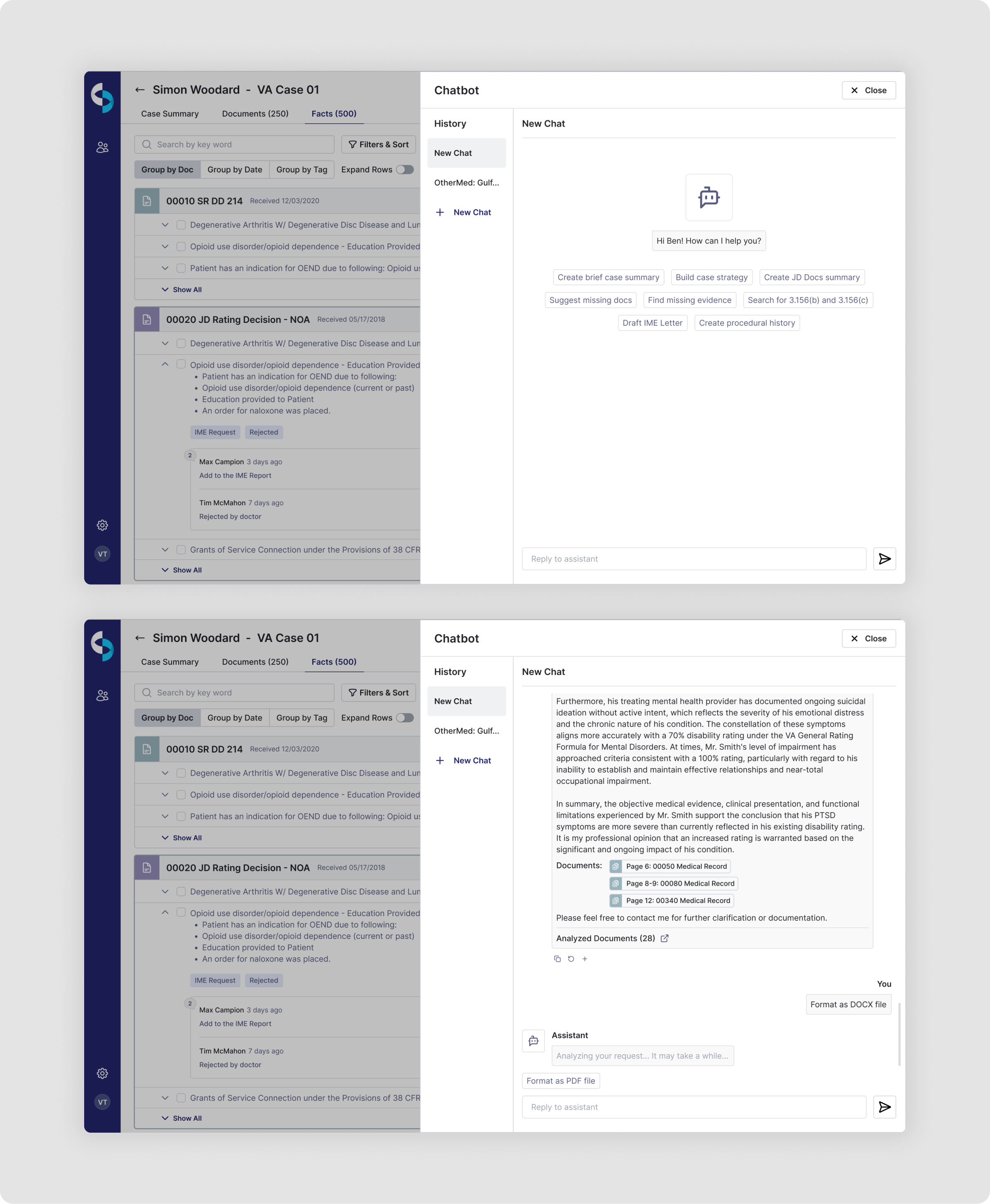 AI-powered chatbot in CaseScribe