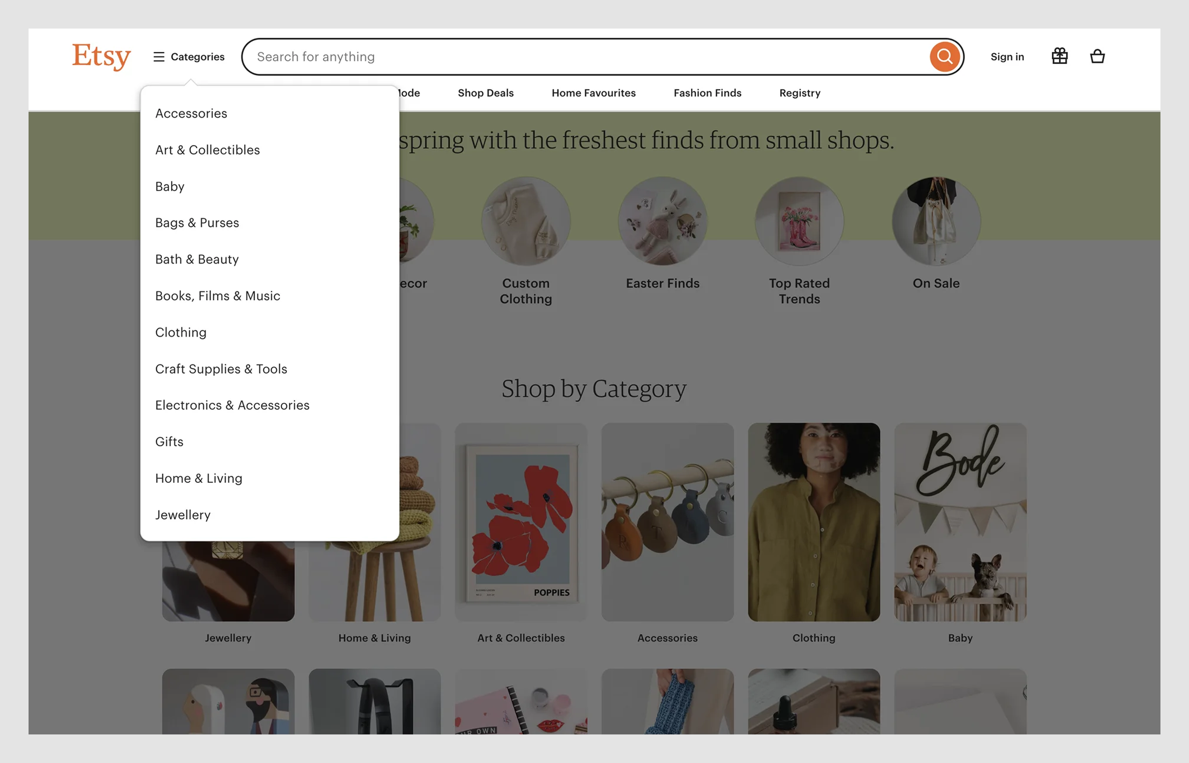Select dropdown by Etsy