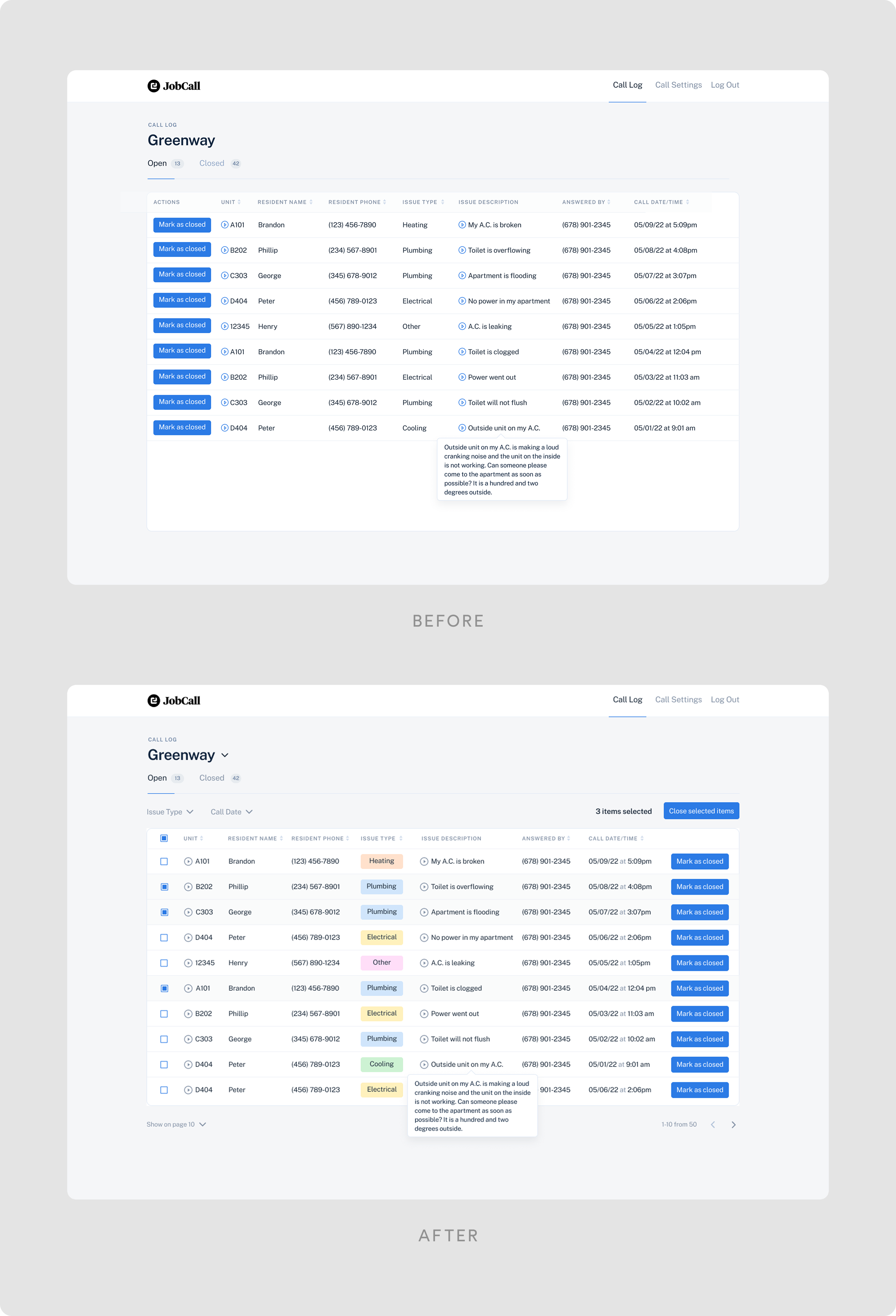 Issue types and added filer functionality