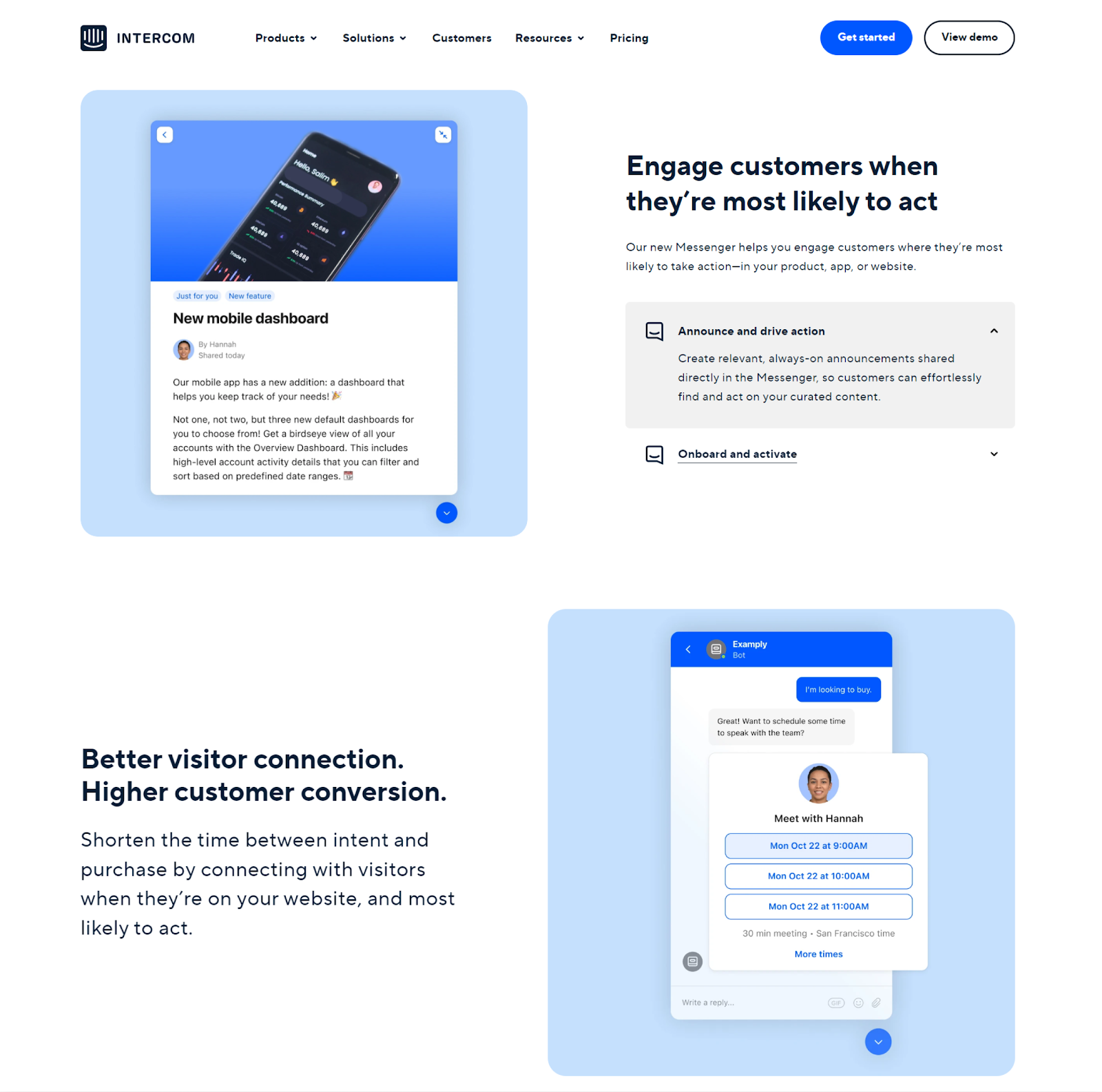 intercom messenger page design