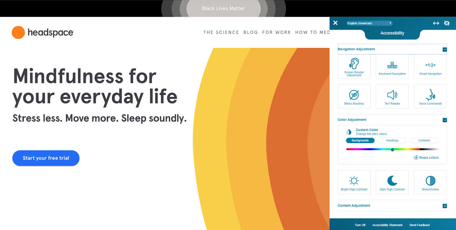 headspace main page design