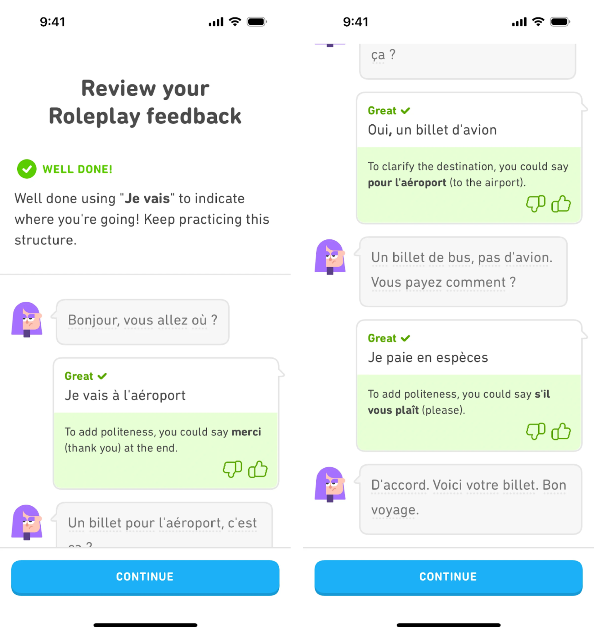 Conversational UI example