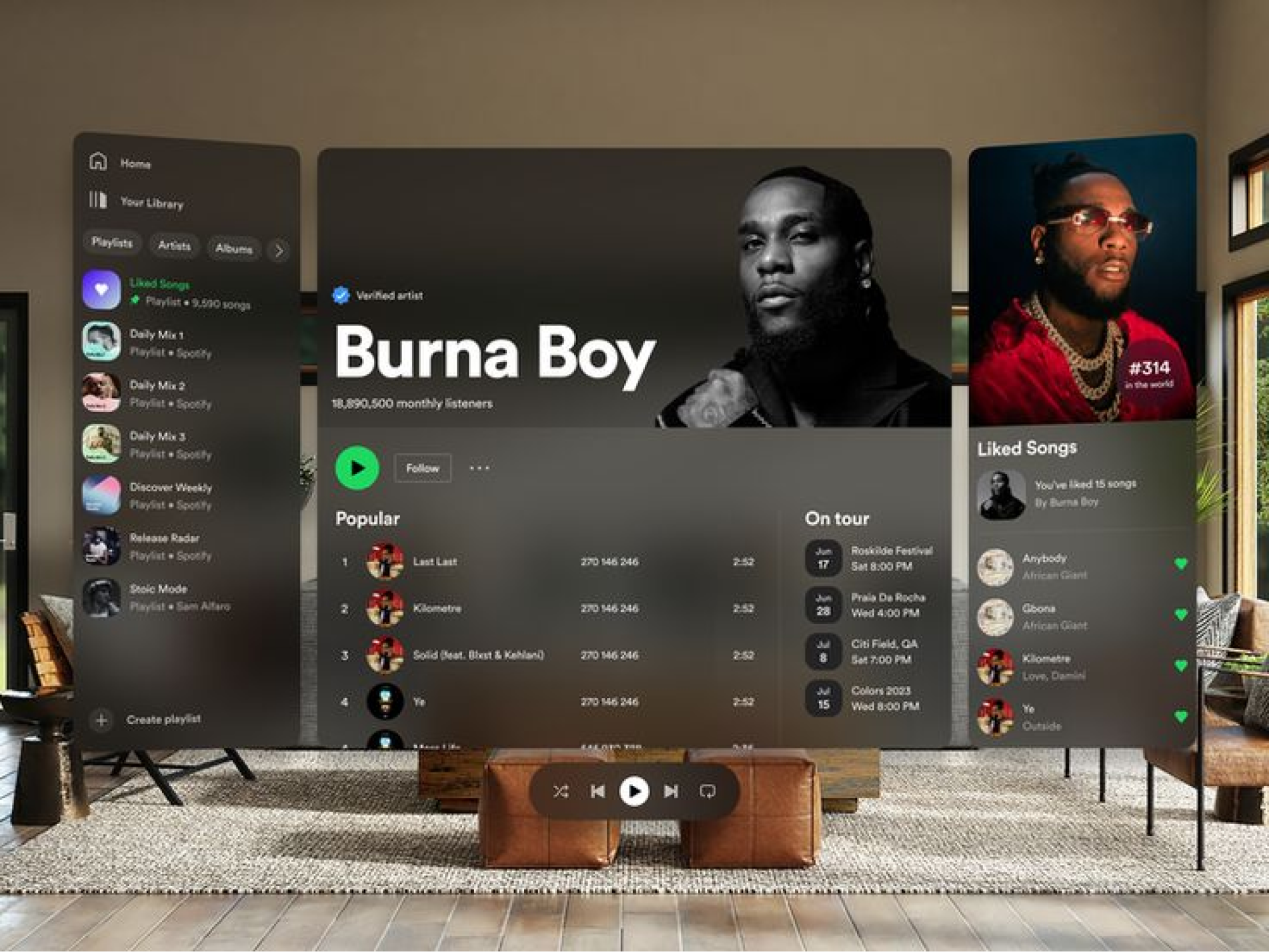 Spatial interface design