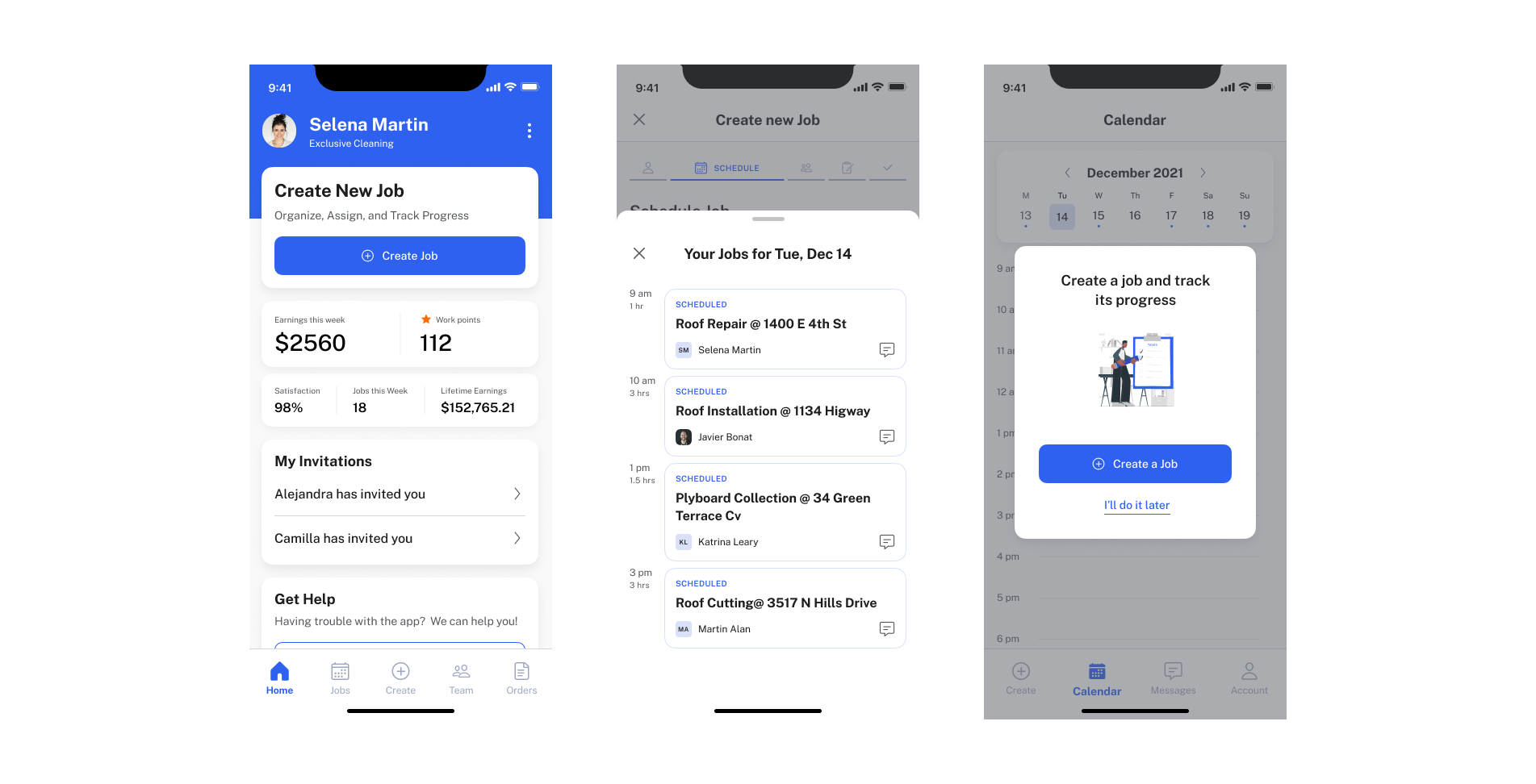 Throughtful interface design for a SaaS mobile app