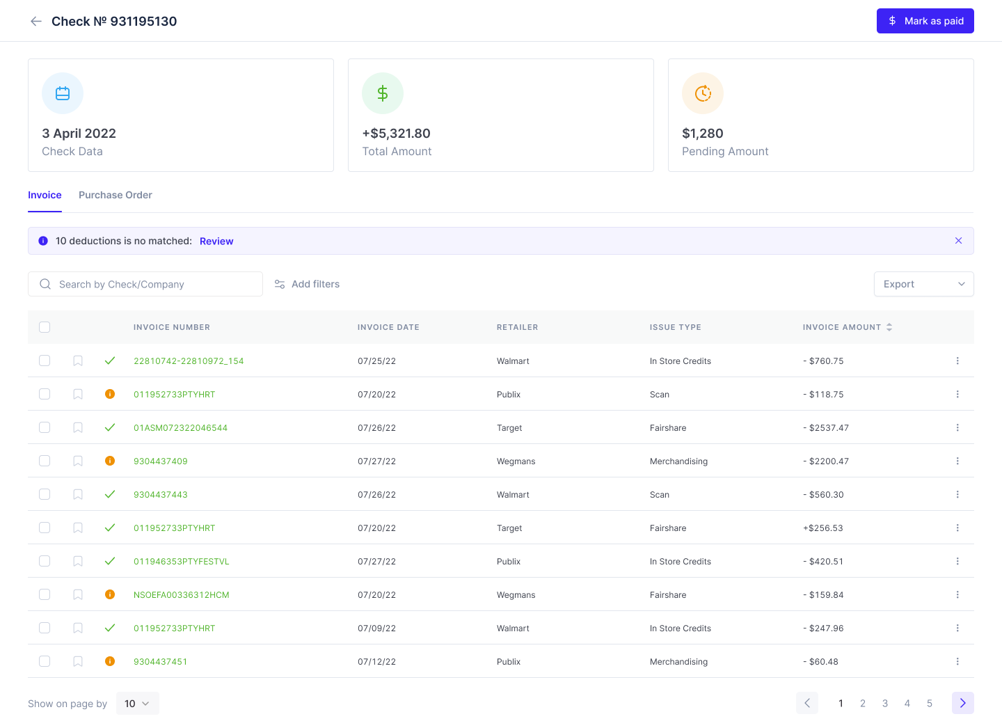 Bulk actions for a Floret dashboard