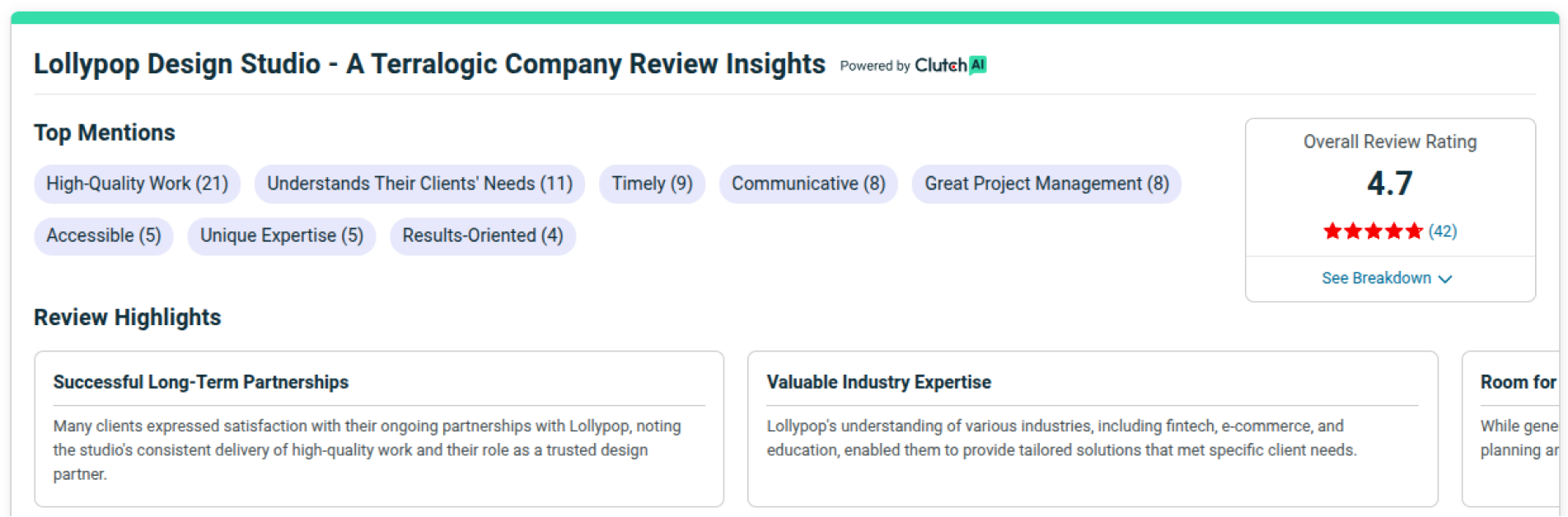 Clutch reviews and ratings