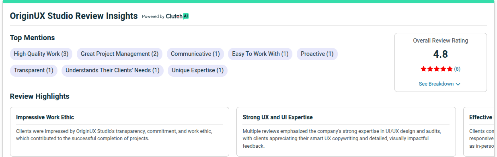 Clutch reviews and ratings