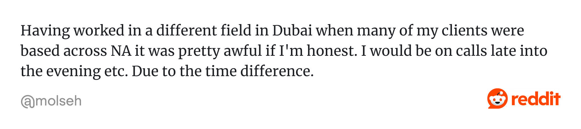 Comment from Reddit discussions