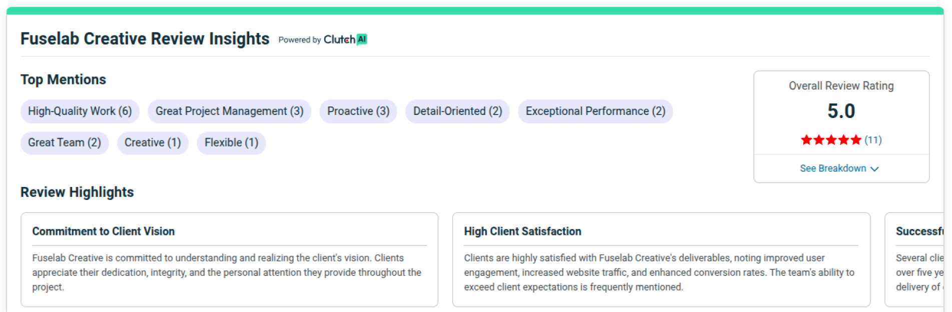 Clutch rating and reviews