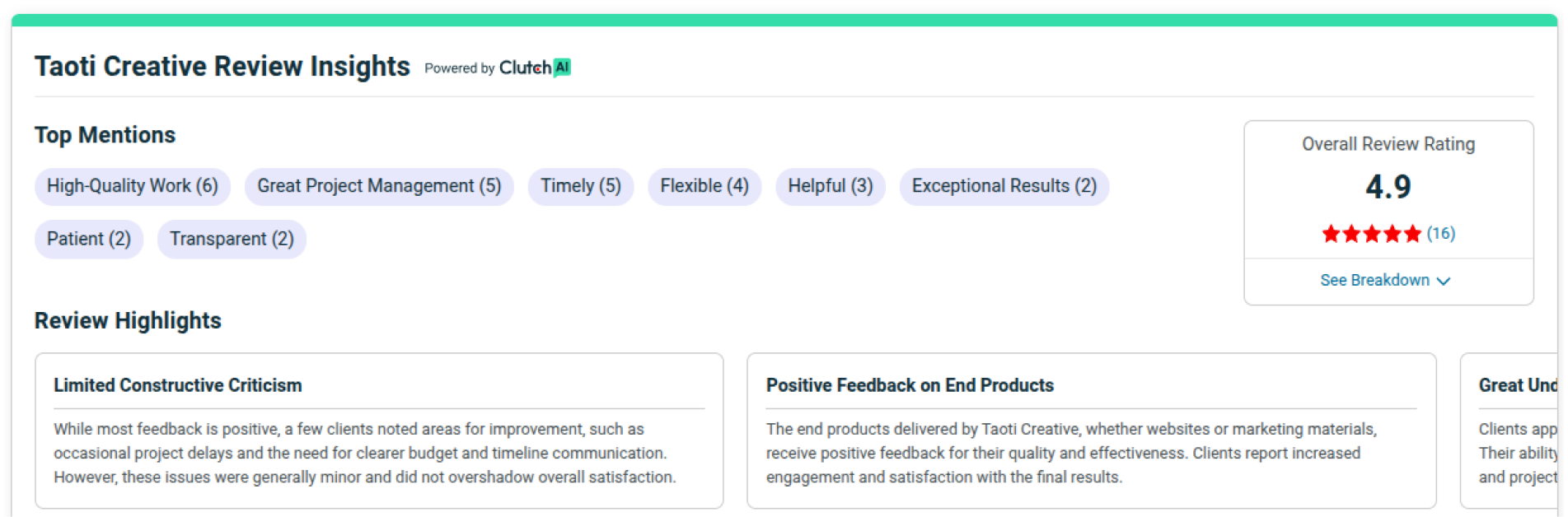 Clutch rating and reviews