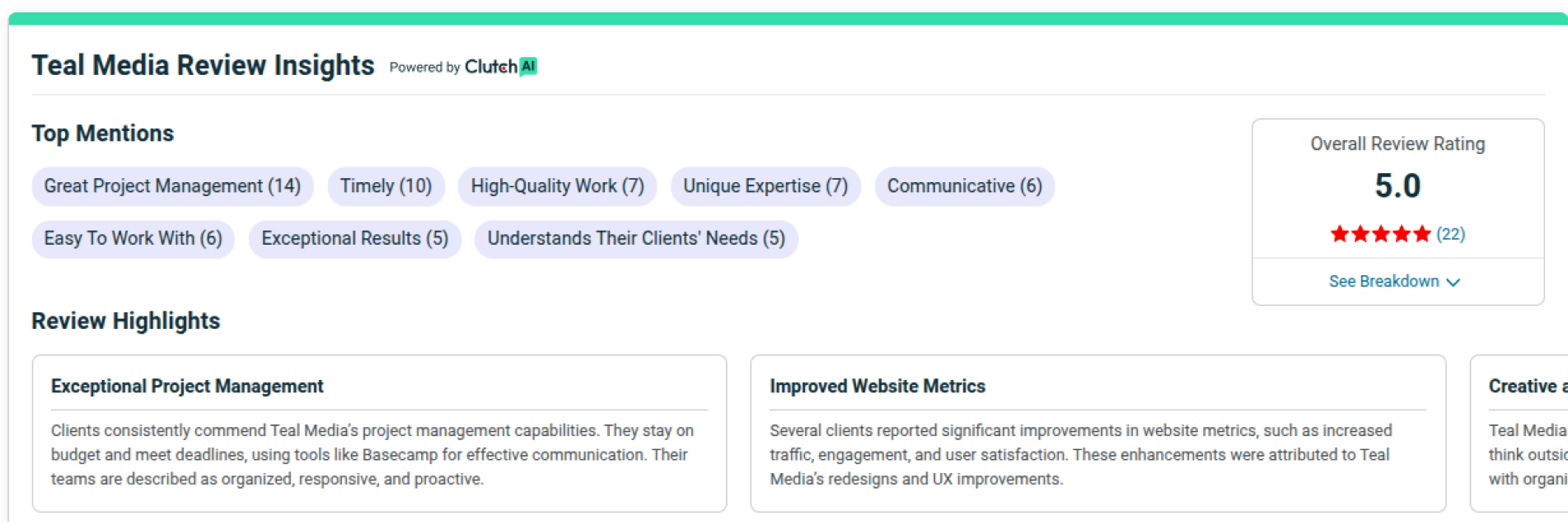 Clutch rating and reviews