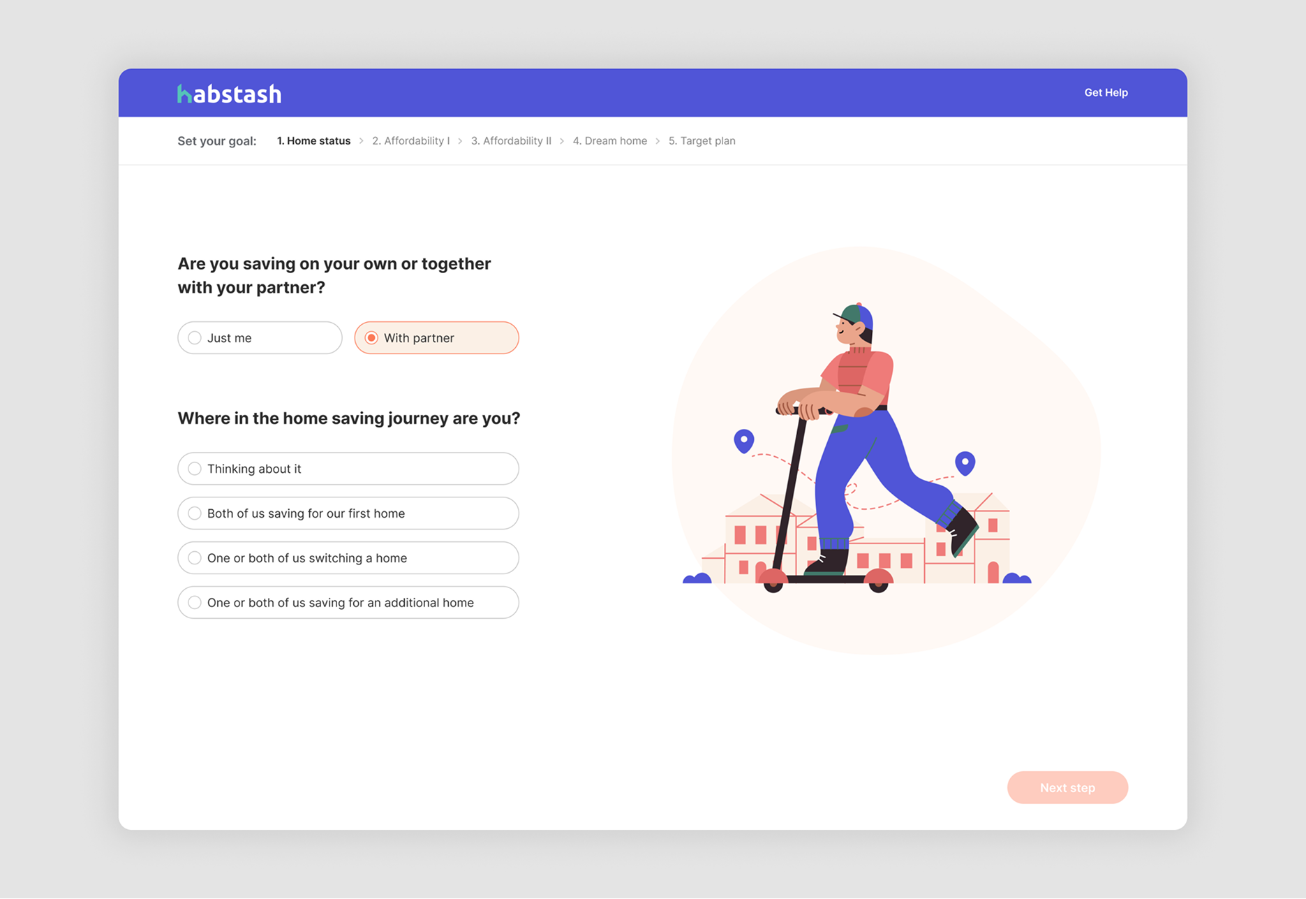 UX design example Habstash