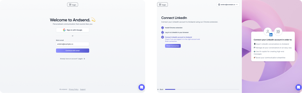 Redesign of the registration screen