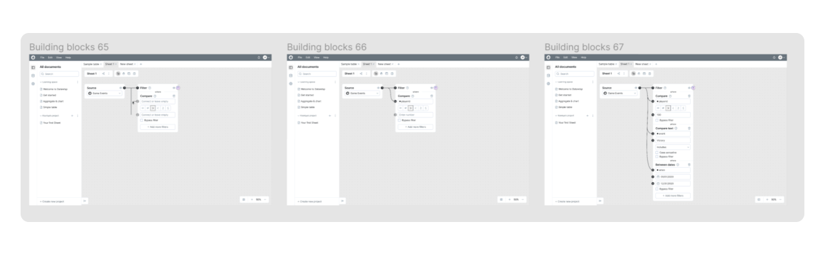 Datawisp’s high-fidelity wireframes