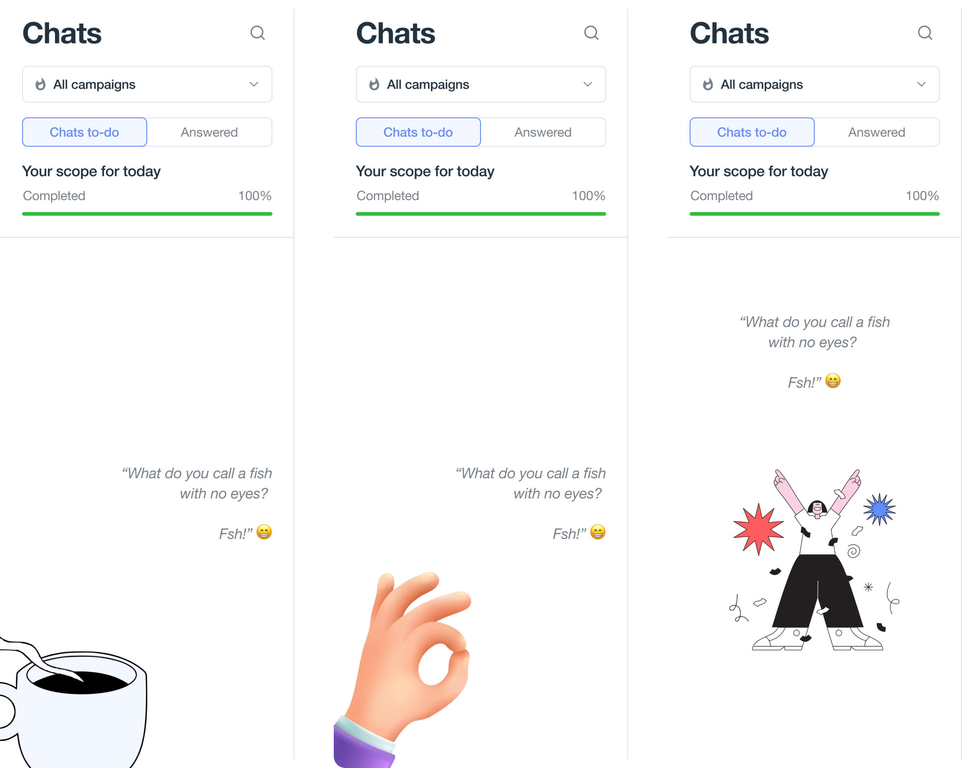 Zaplify's chats before redesign