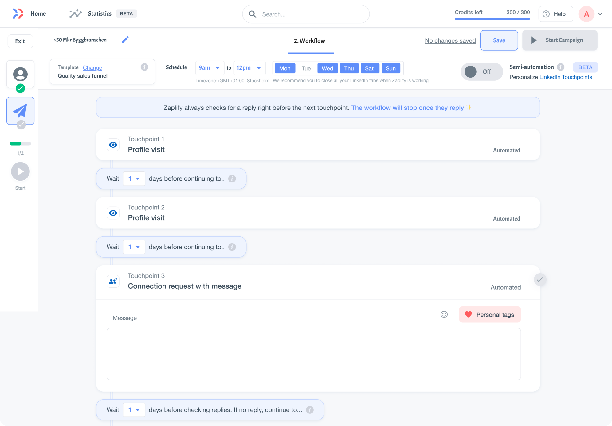 Zaplify’s outreach system before redesign
