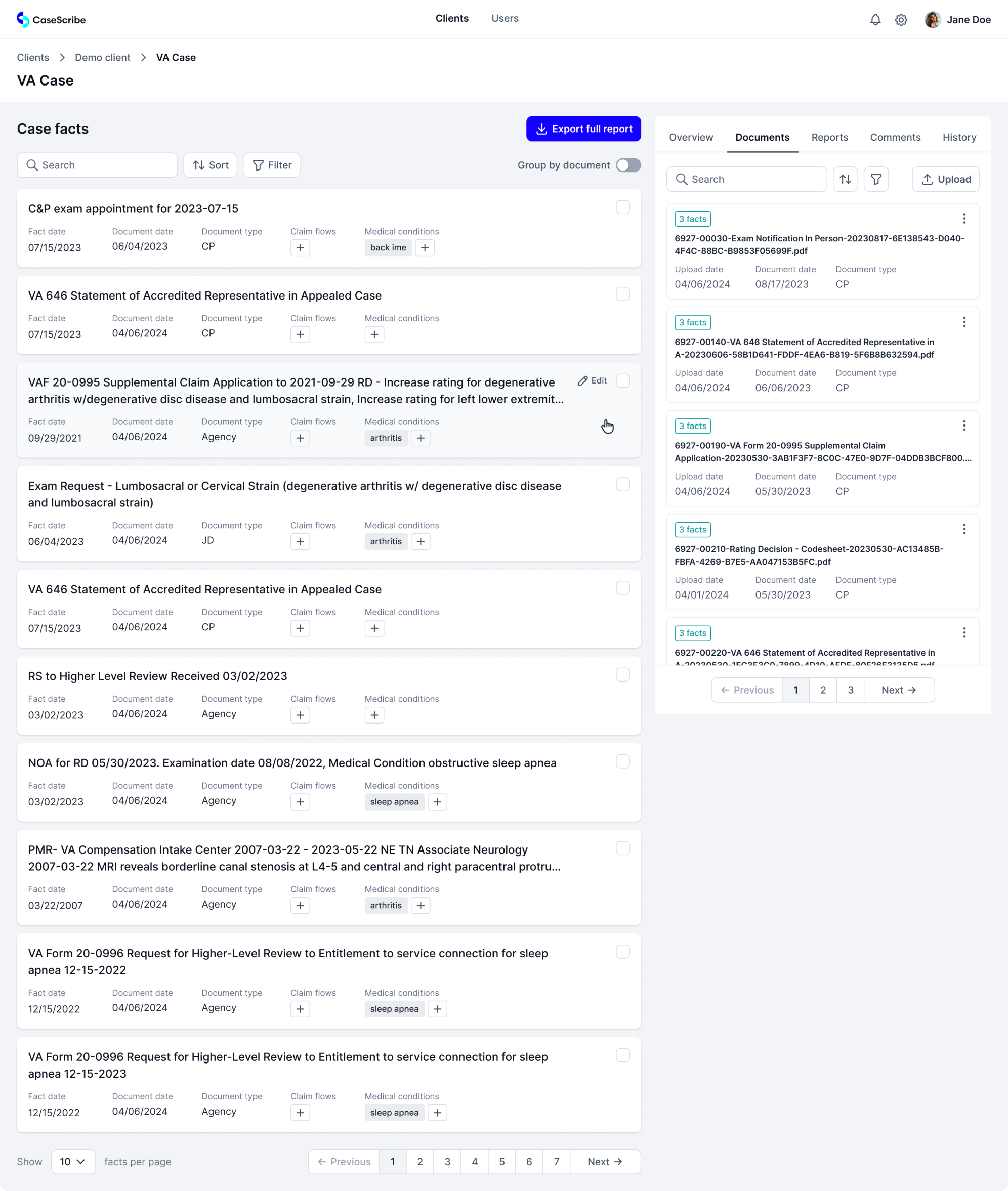 After the redesign CaseScribe