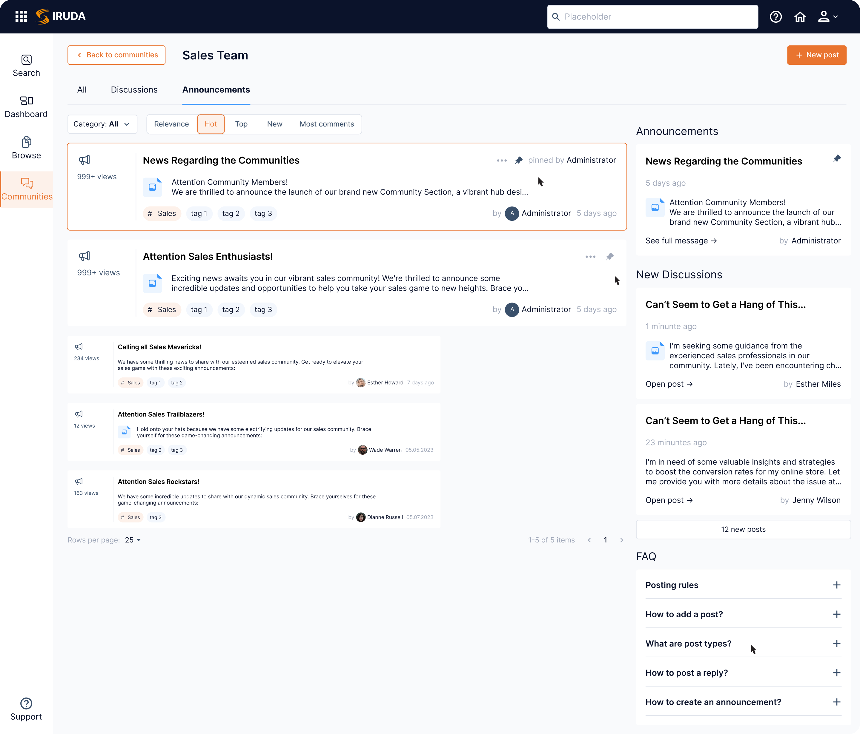 Data Streams design interface 