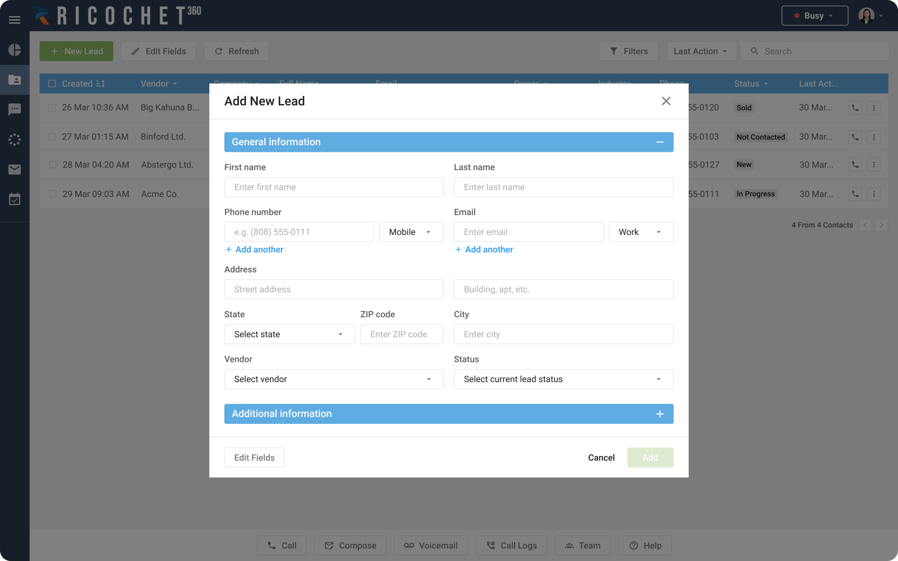 Ricochet interface after Eleken redesign