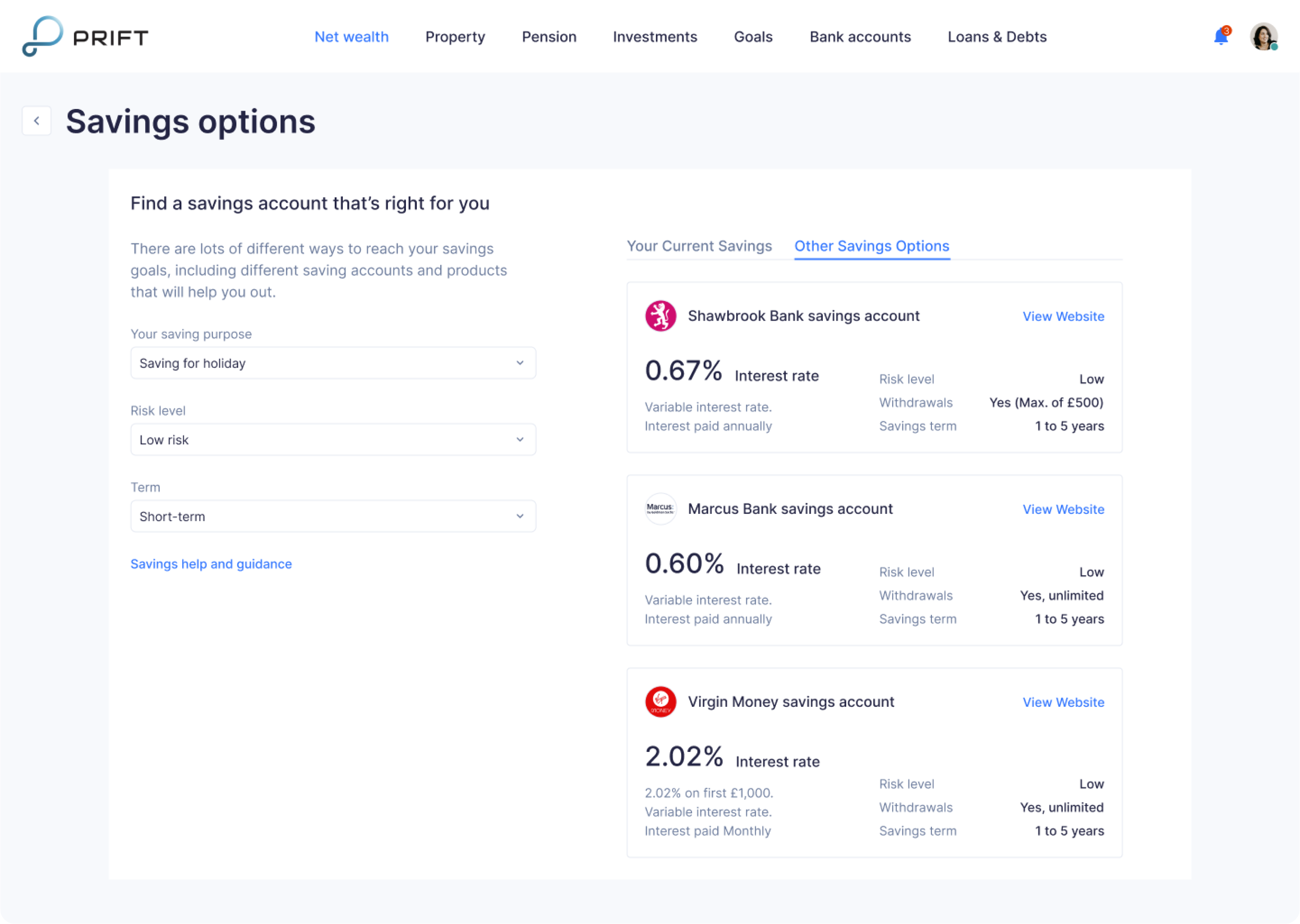 clean fintech interface design example