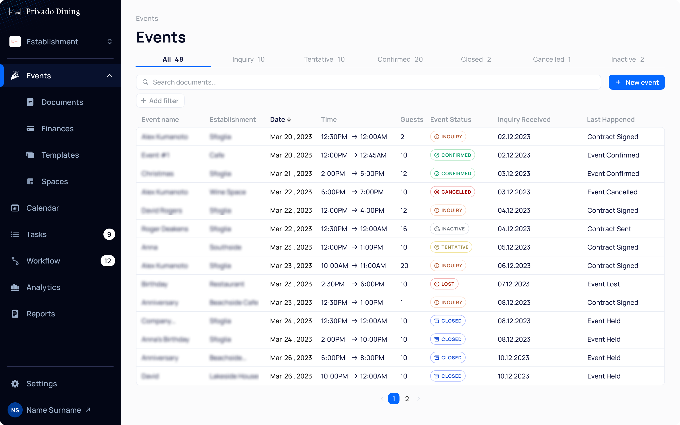before after UI/UX redesign example of an AI event management platform