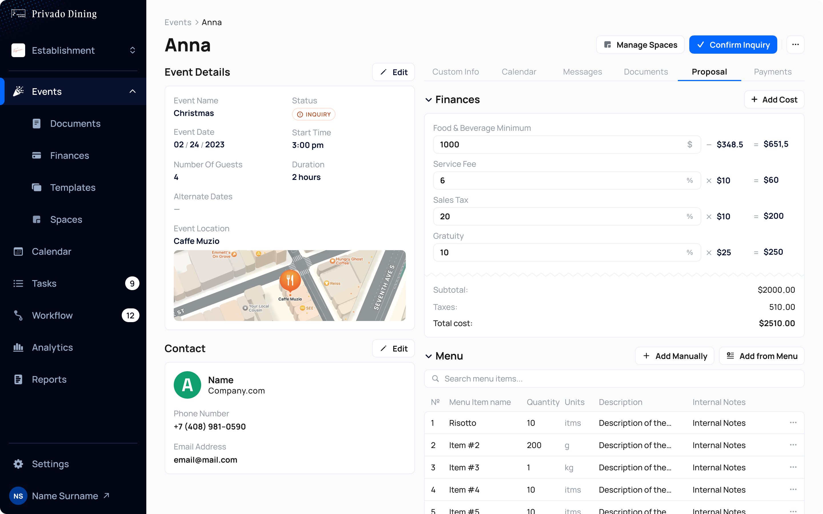 event management interface design example of before and after redesign
