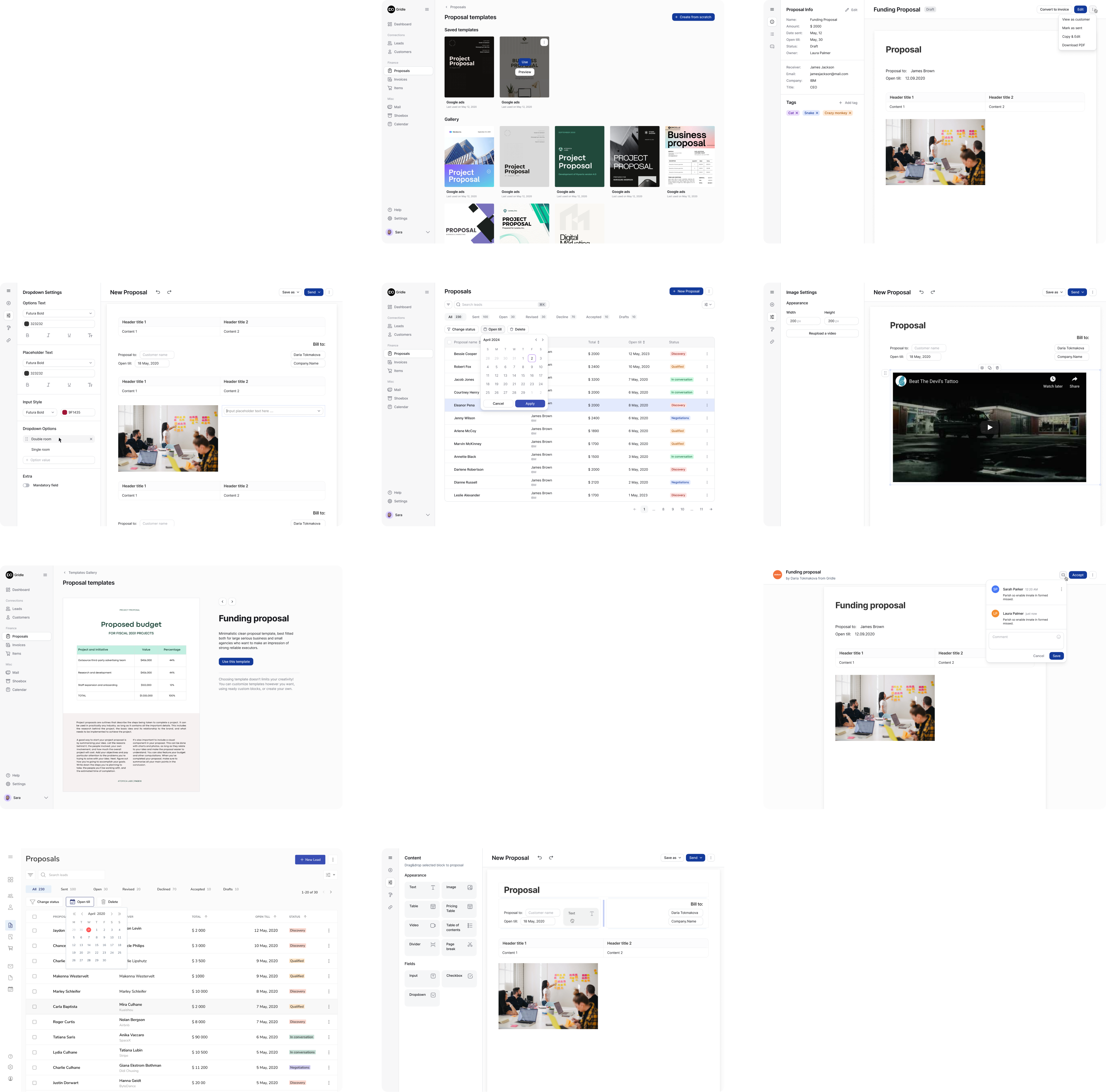 Proposals after redesign Gridle