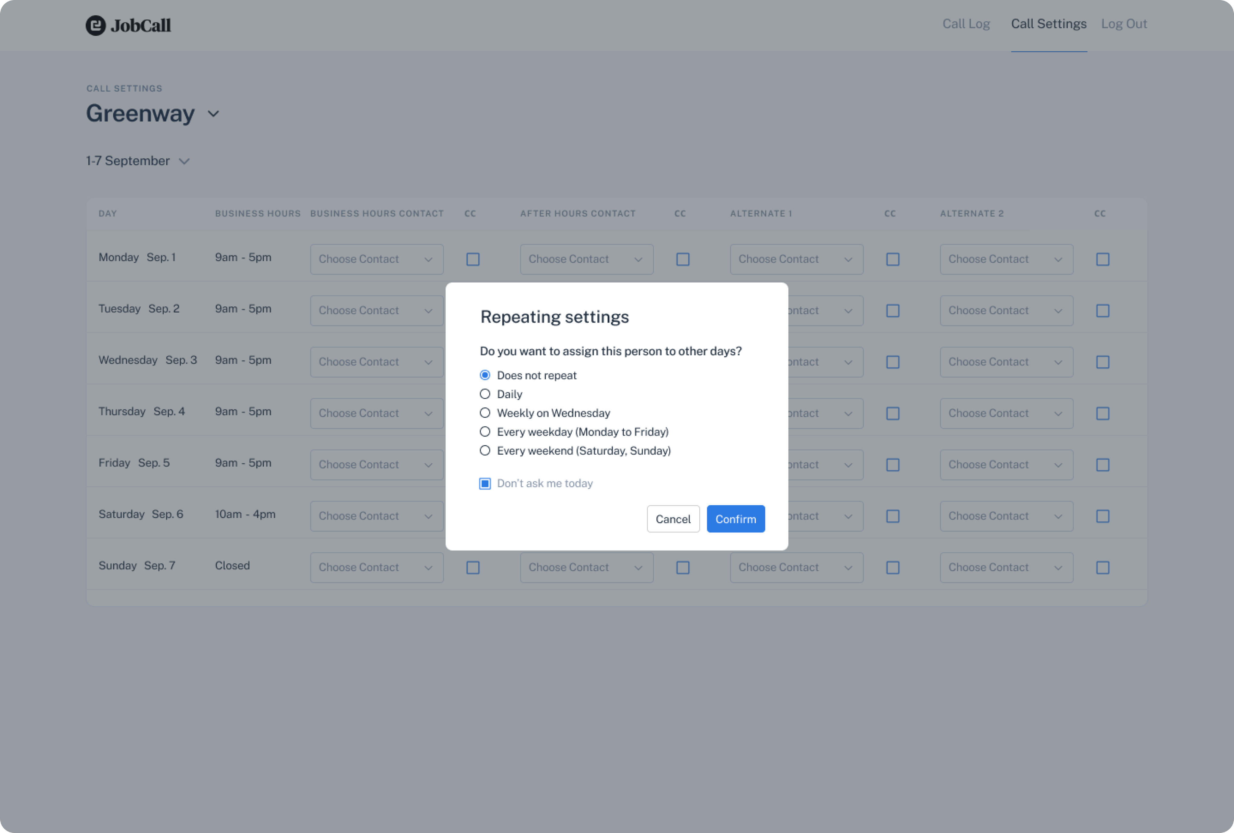 modal window UX for a property management real estate softare