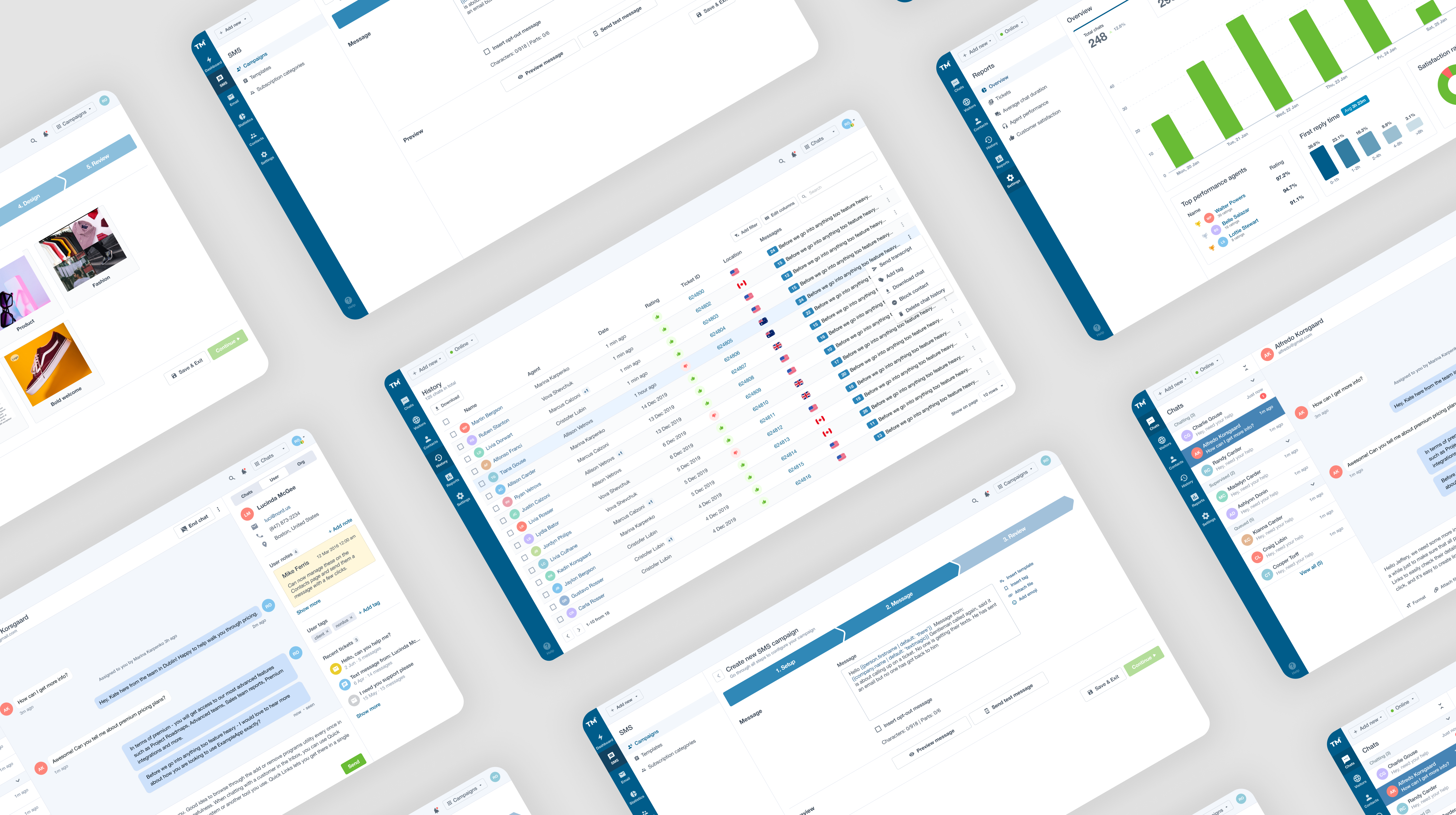 TextMagic platform screens