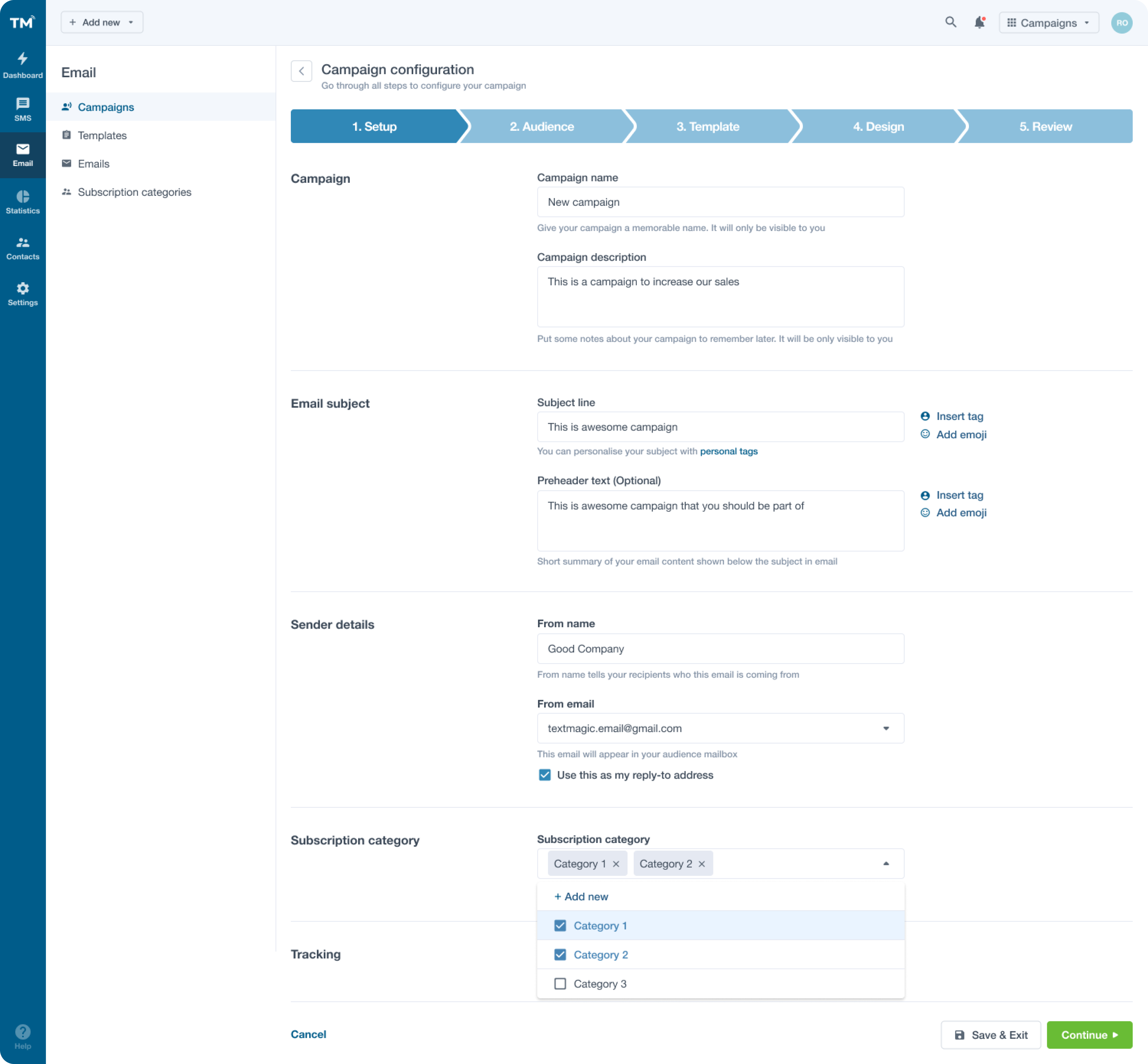 intuitive email configuration flow