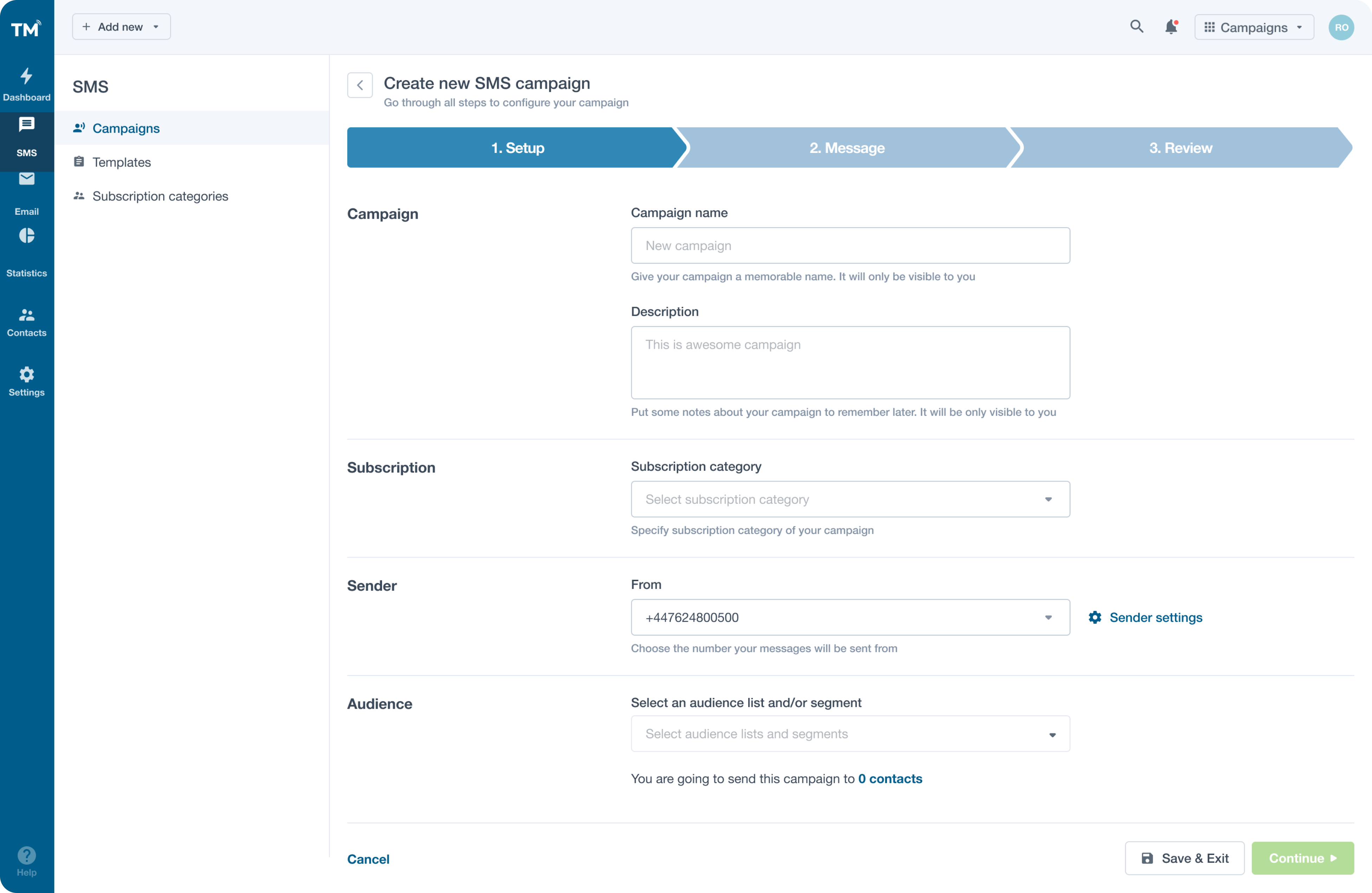 SMS campaign flow design