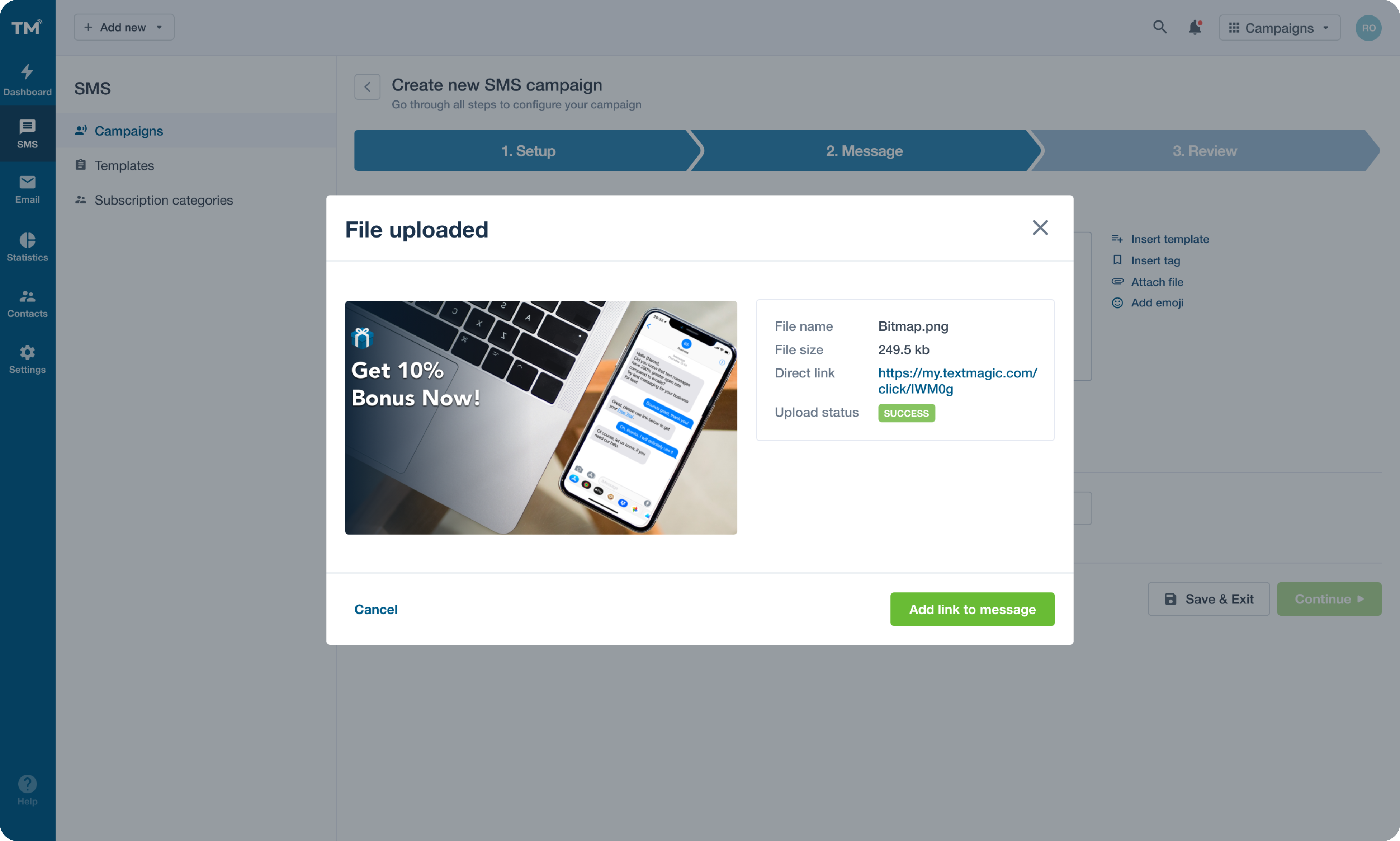 message preview design