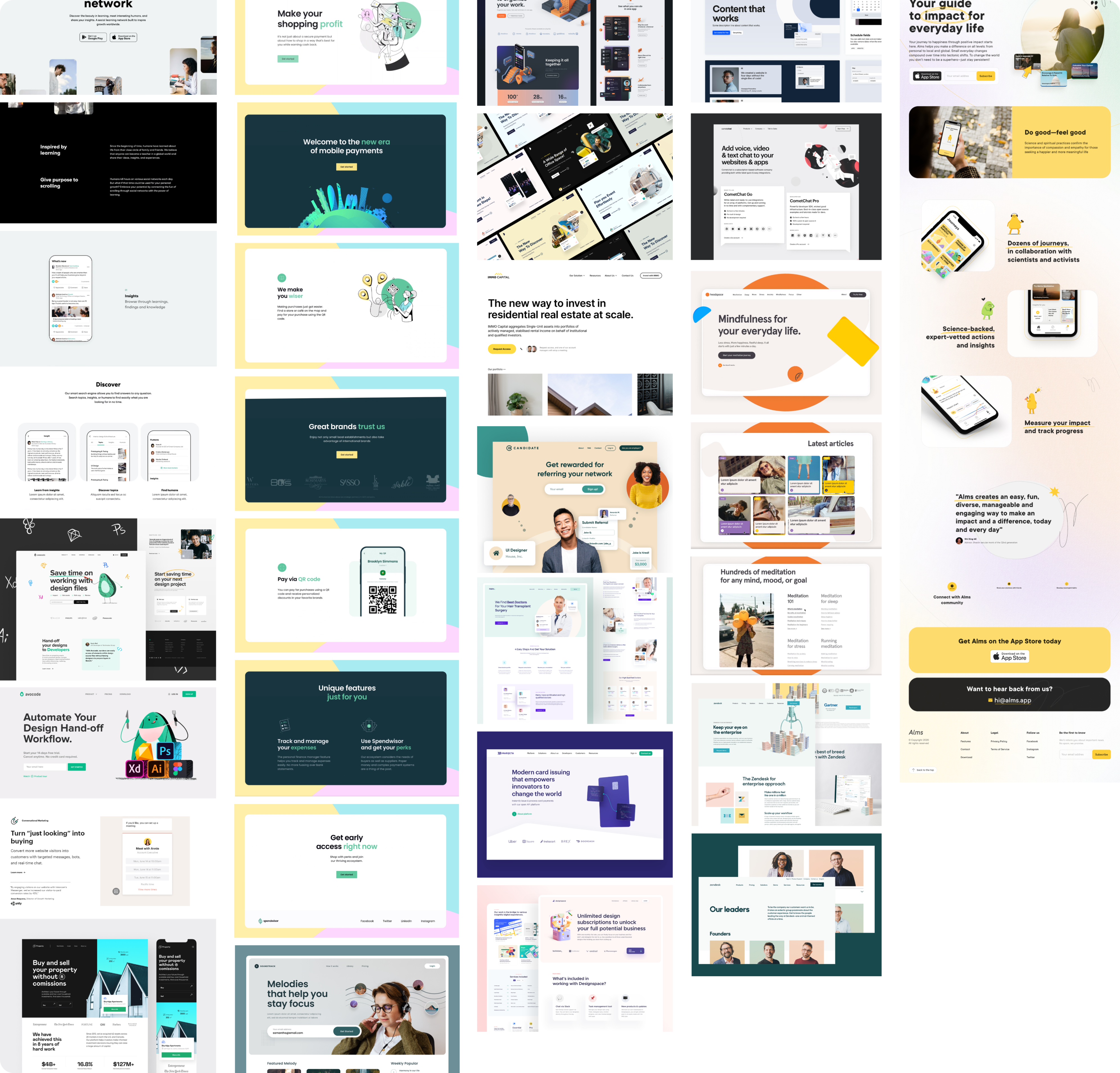 The set of references gathered to define the new UI concept