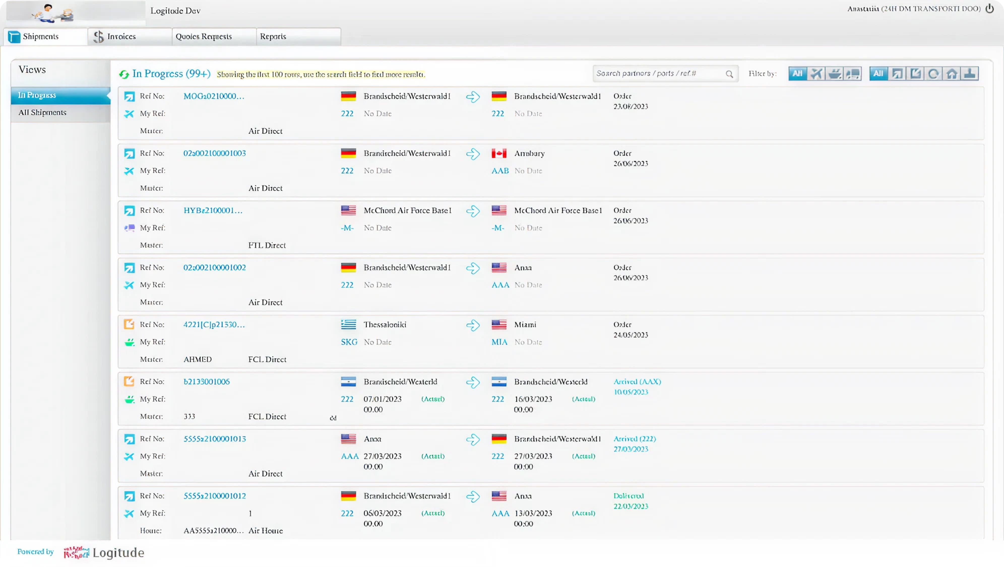 Navigation before redesign LogitudeWorld