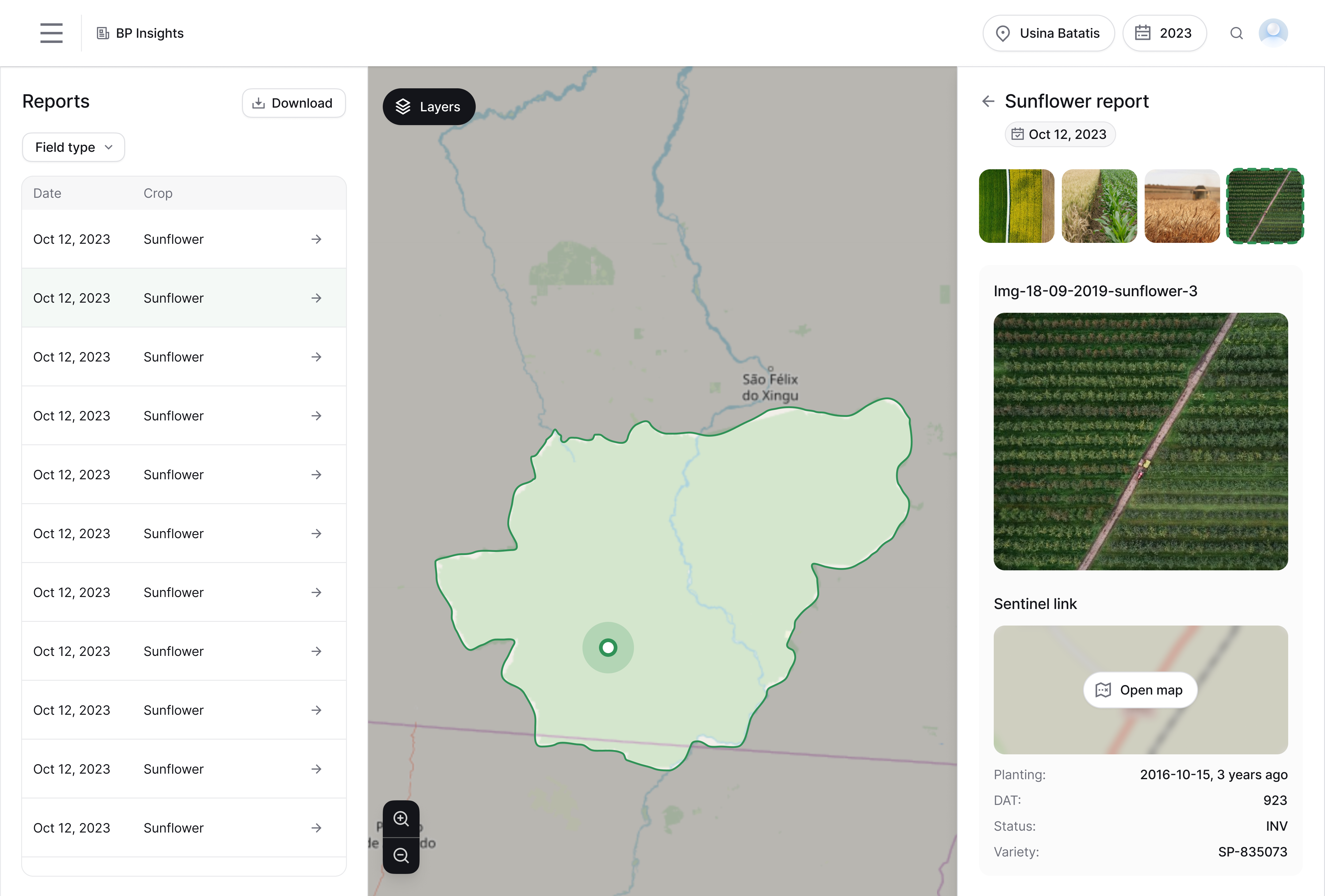 Gamaya's user interface