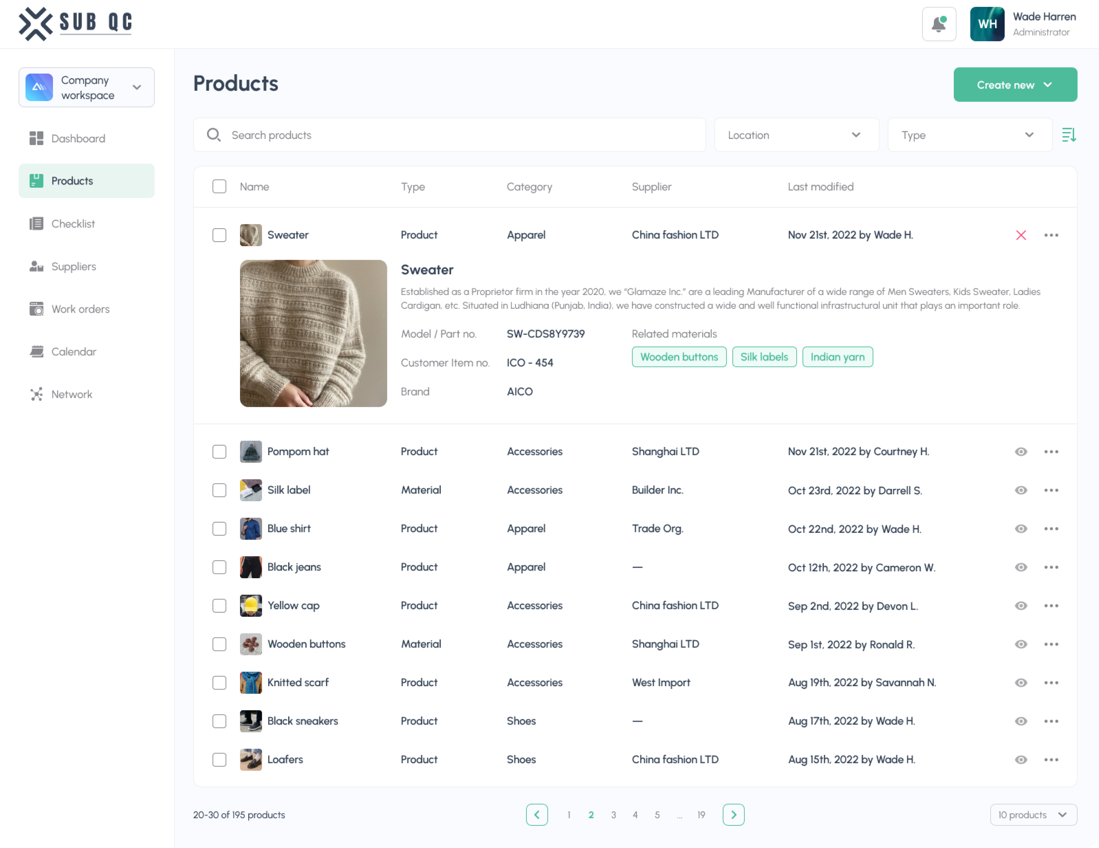 products page design