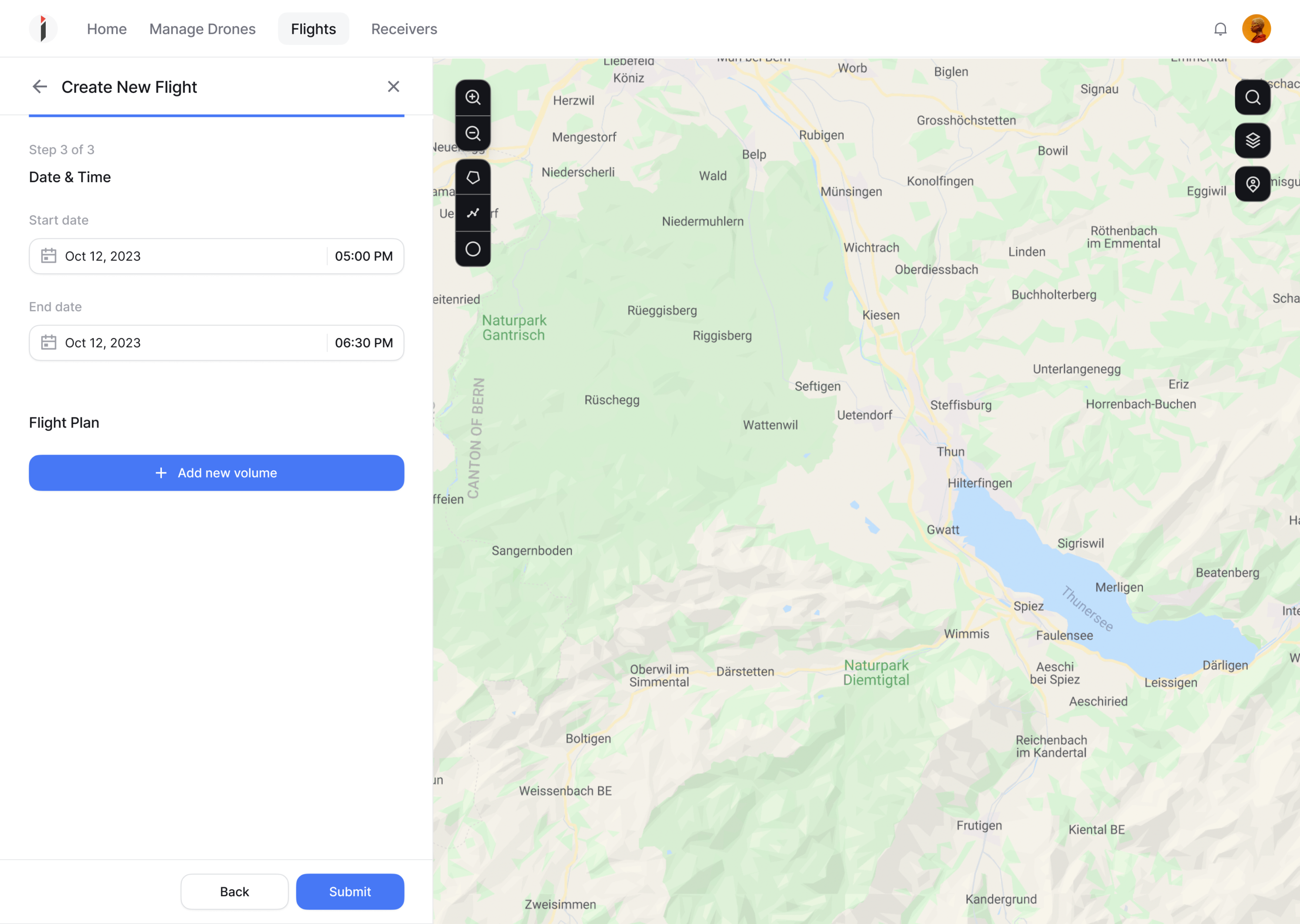 stepper UX for a geospatial SaaS 