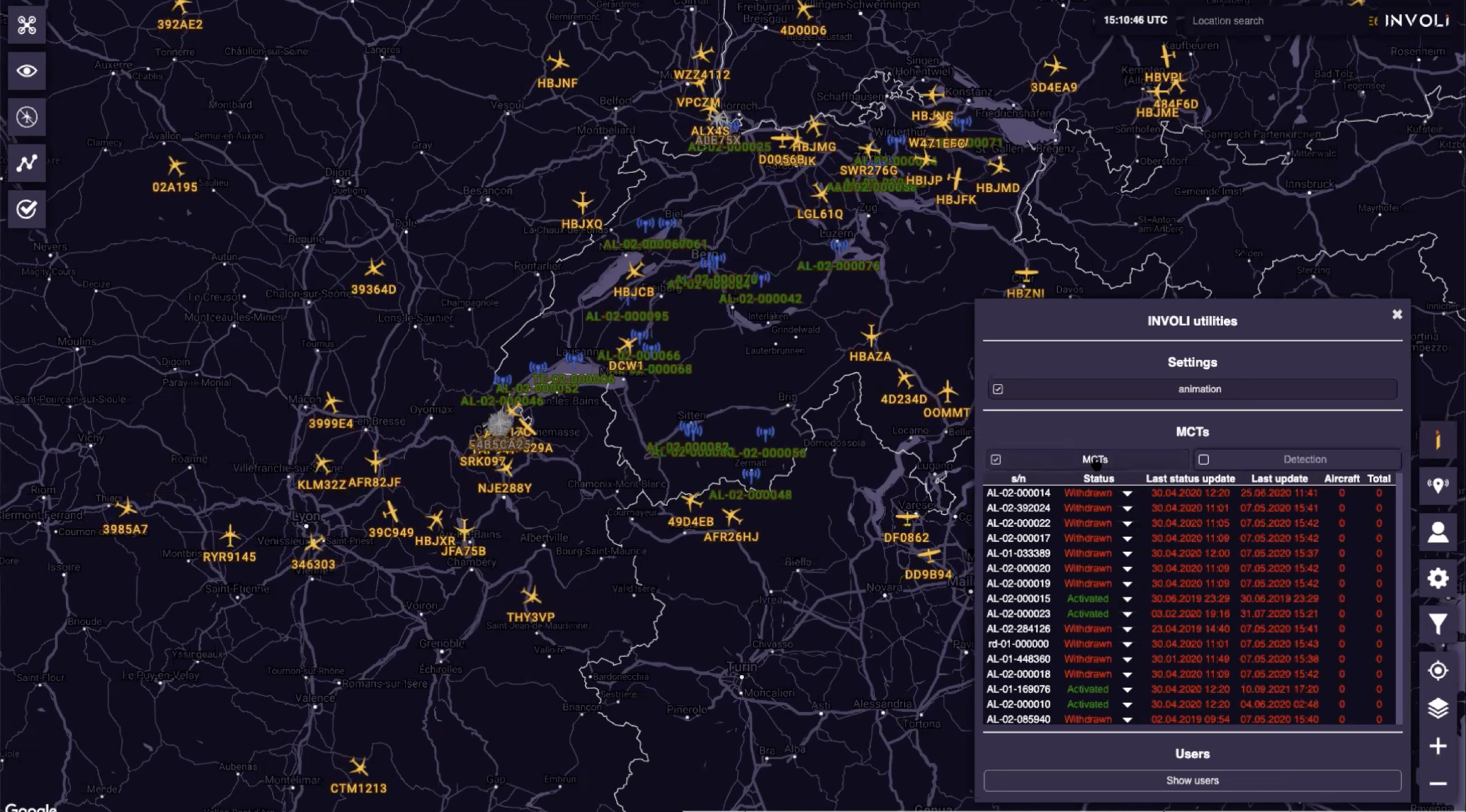 flight tracking map design example 