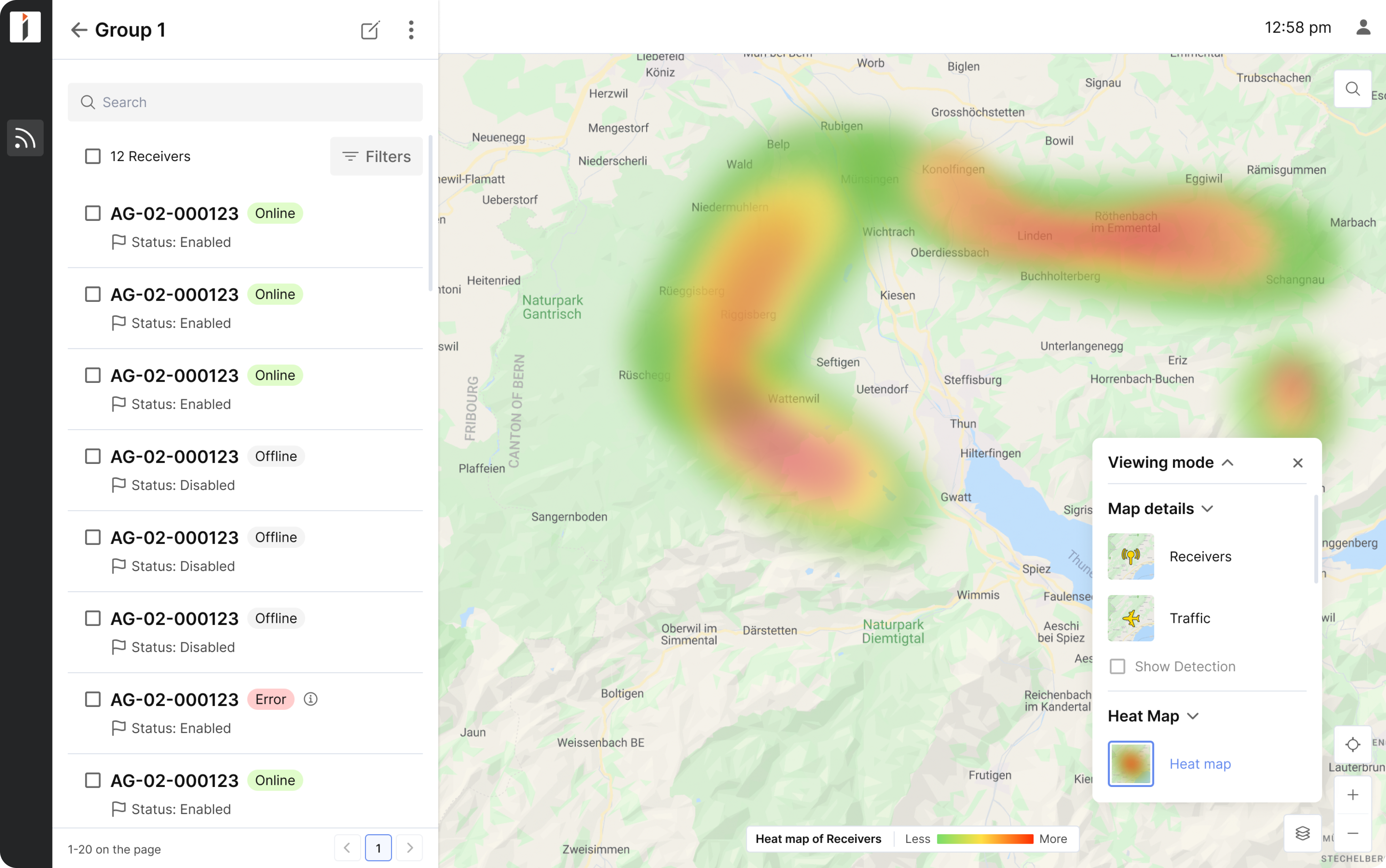 using heat map in data visualisation  for a drone management application  
